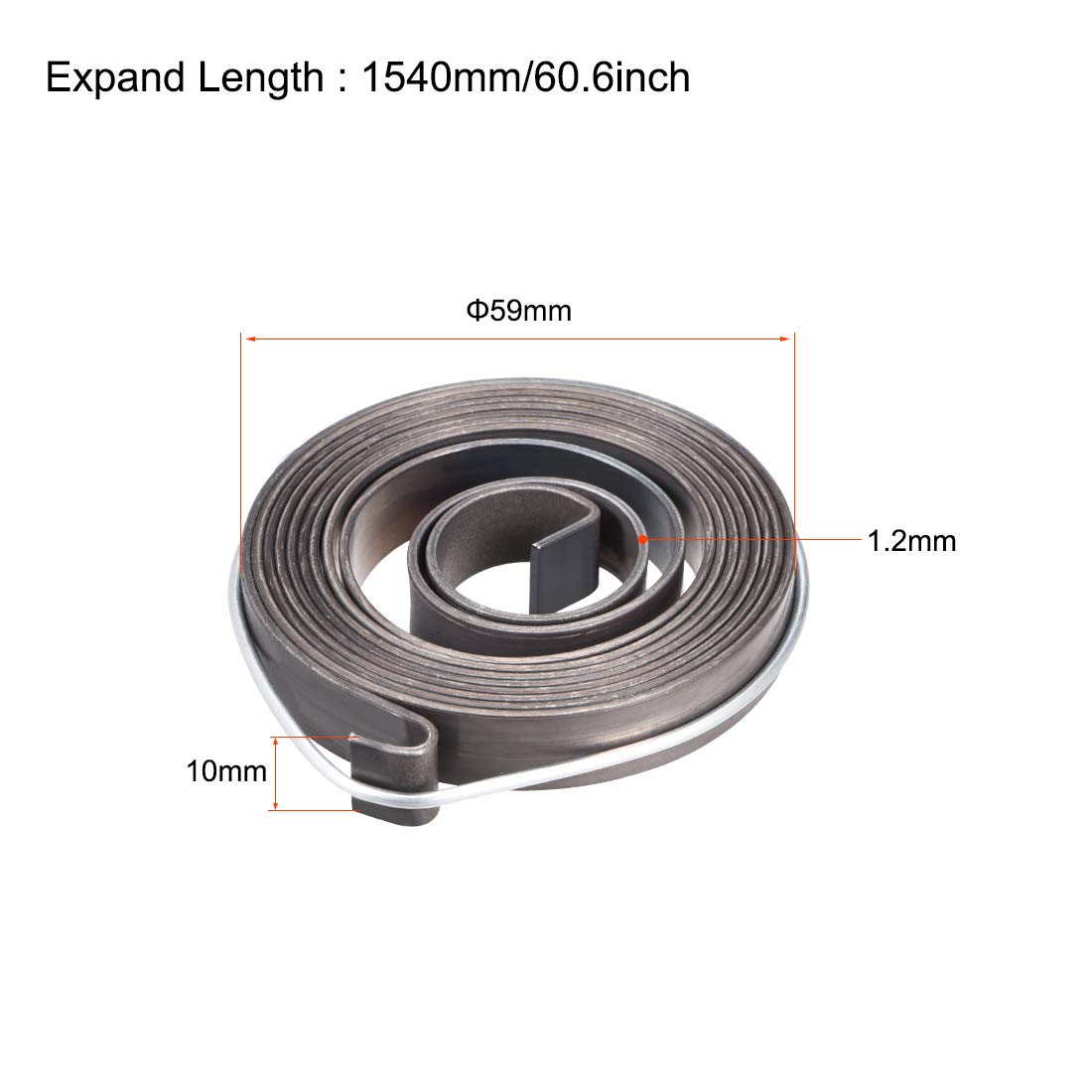 uxcell Drill Press Spring - Quill Feed Return Coil Spring Assembly, 1540mm (59 Inch) Extended Length, 10mm Diameter, 1.2mm Thickness - Spring Steel with Chemical Blackening Finish - Perfect for Drill Press Maintenance & Metalworking Projects