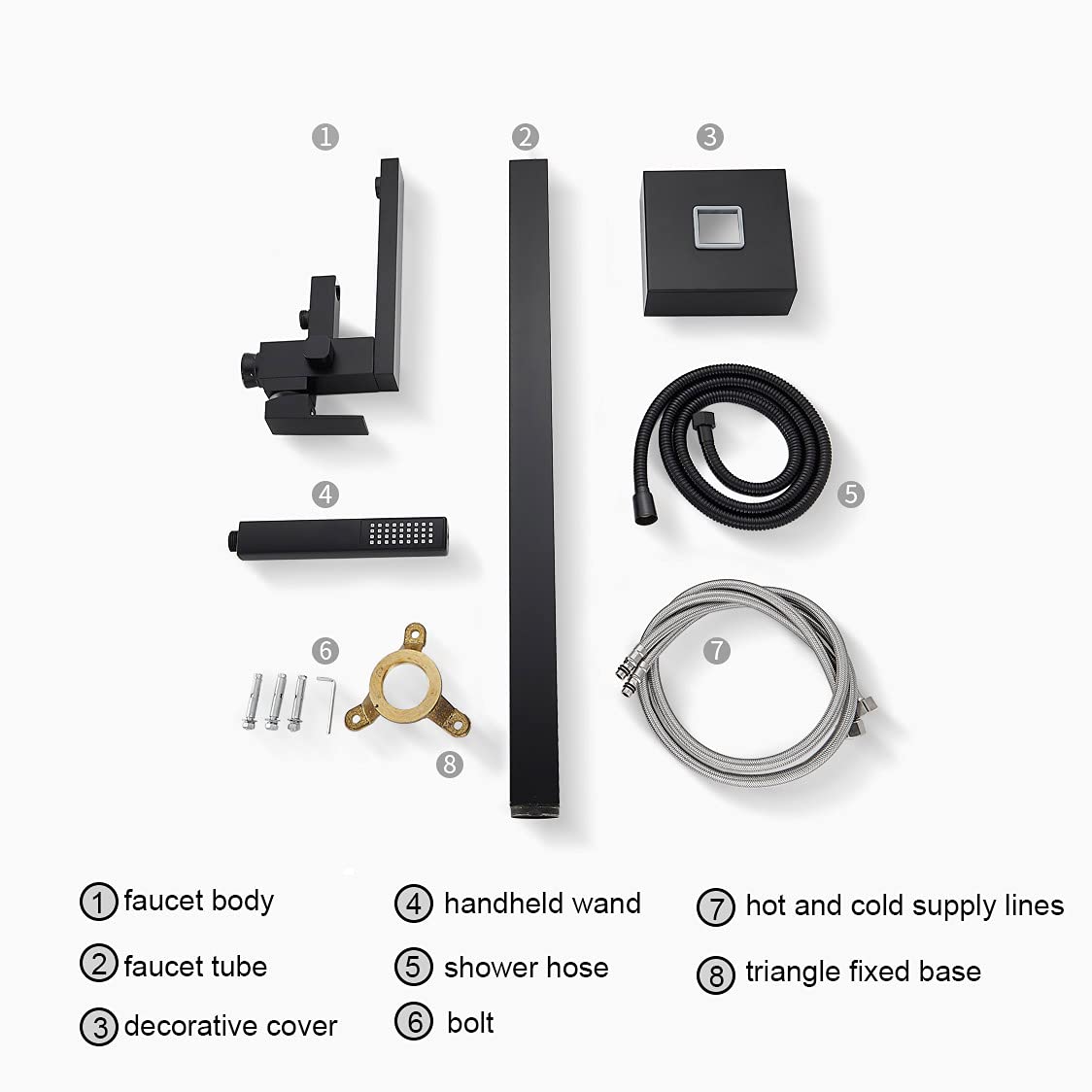 Matte Black Floor Mount Bathtub Faucet with Handheld Shower Mixer Tap - Premium Bathroom Tub Filler for Modern Showers | Perfect for Spa-Like Relaxation & Luxurious Bathroom Upgrades