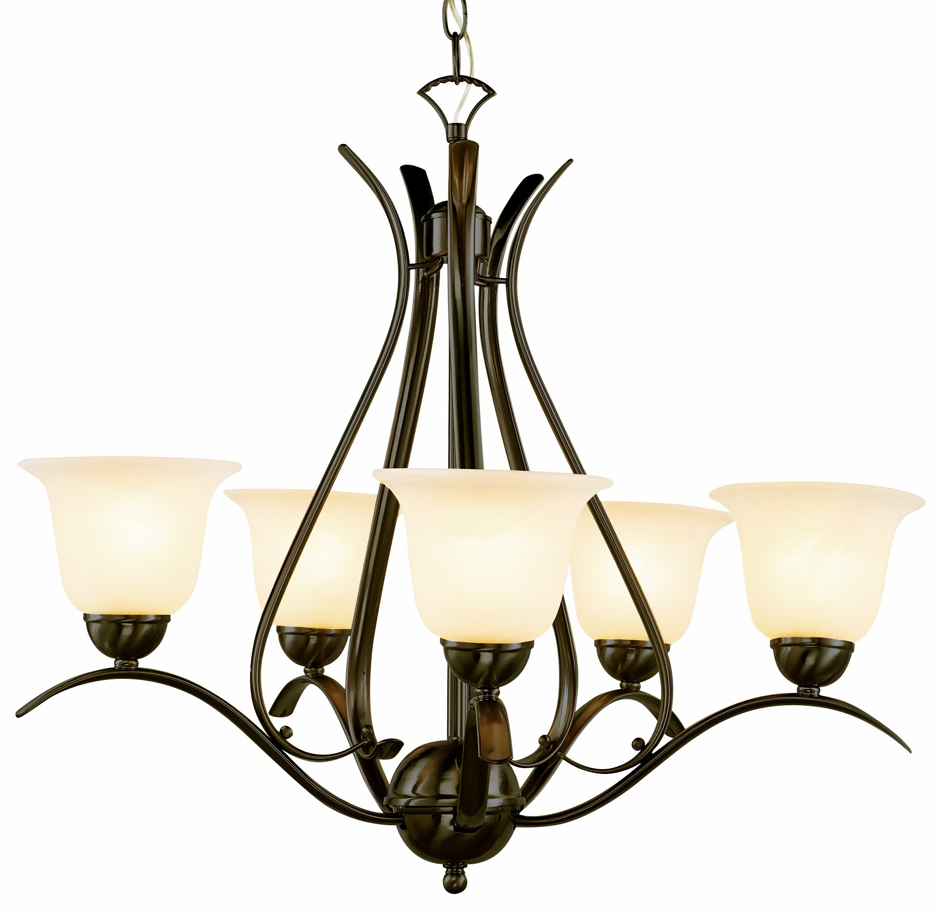 TRANS GLOBE Lighting 9285 ROB 24-Inch Rubbed Oil Bronze Indoor Chandelier - Elegant Aspen Design for Dining Room, Bedroom & Living Room Lighting