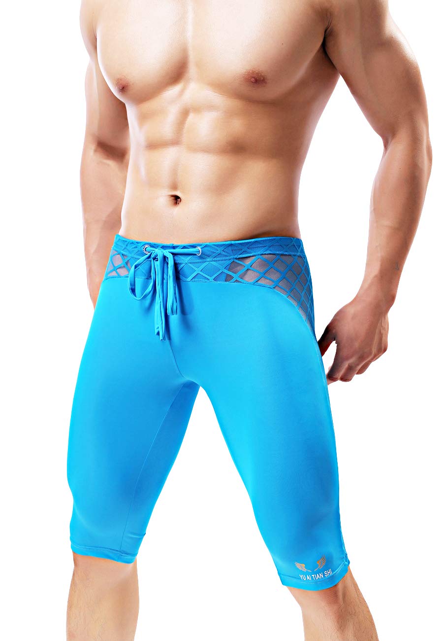 MIZOK Men's Soft Mesh Cool Dry Compression Yoga Workout Tight Shorts - Breathable Quick-Dry Gym Shorts for Running, Cycling & Active Lifestyle