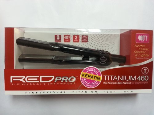 Red Pro Titanium 460 Flat Iron 1 Inch - Professional Hair Straightener for Smooth & Shiny Hair - Perfect for Home & Salon Styling