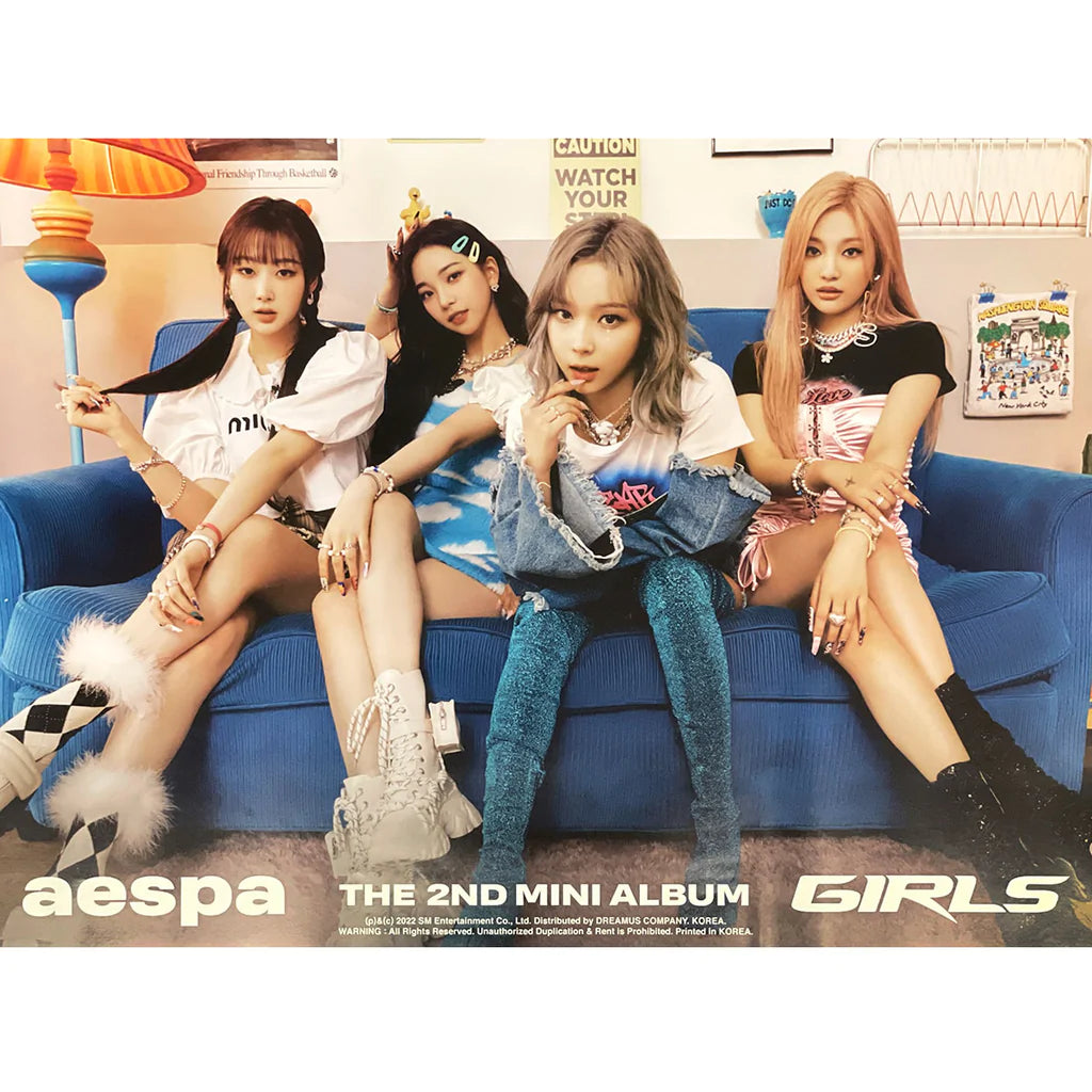 AESPA 2nd Mini Album 'GIRLS' (Real World) Official Poster - Kpop Merchandise for Room Decor & Fan Collection