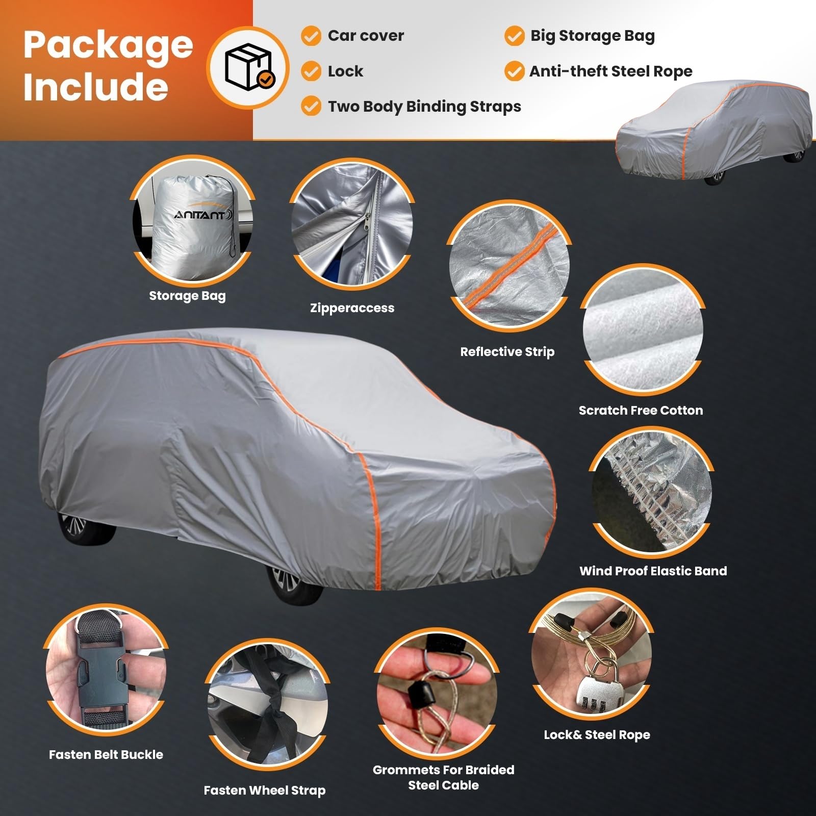 All Weather Waterproof Mini Van Cover - Large Car Cover for Full Size Vans up to 228