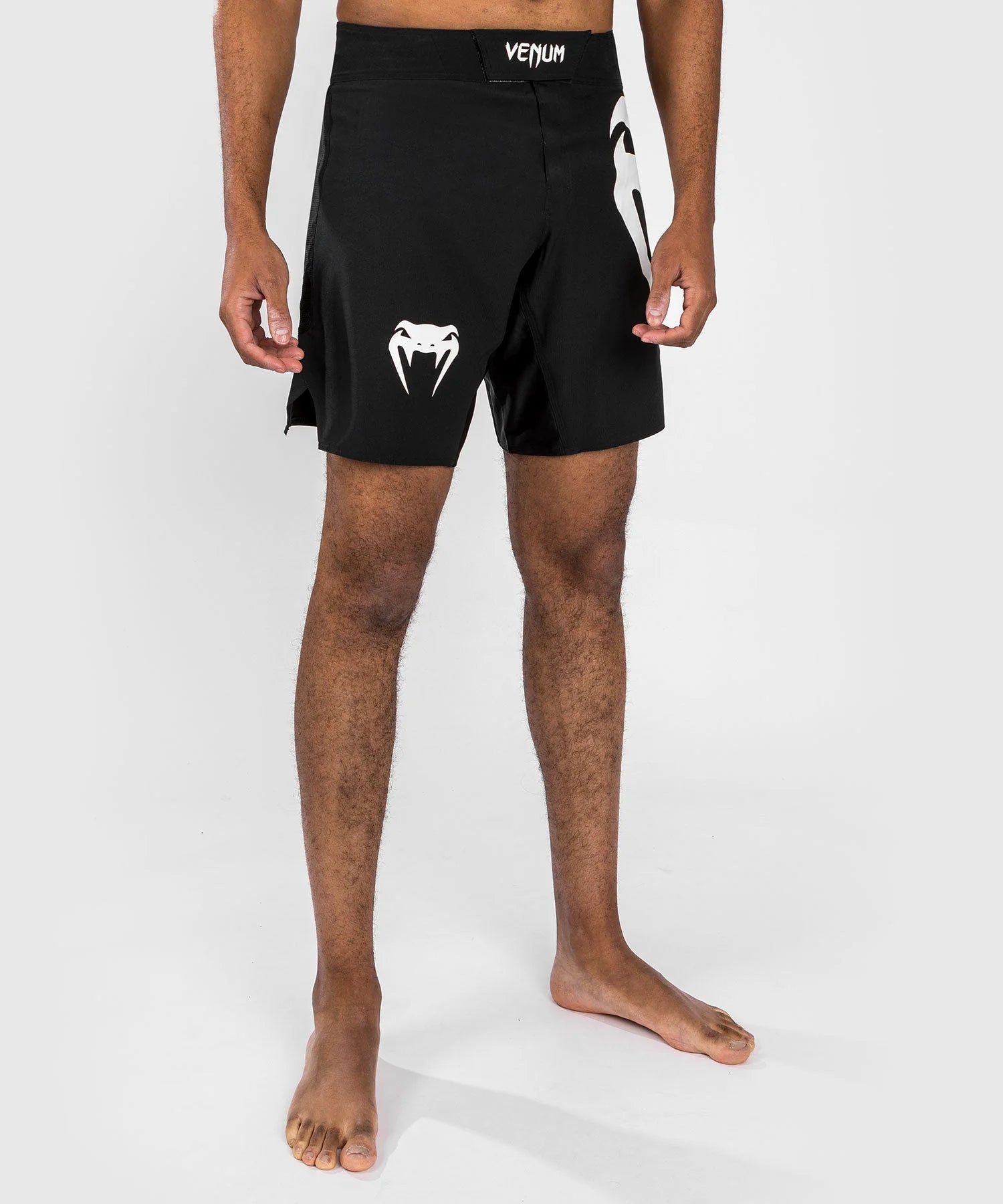 VENUM MMA Shorts 5.0 - Lightweight Fight Shorts for Men, Black/White - Perfect for MMA Training, BJJ & Combat Sports