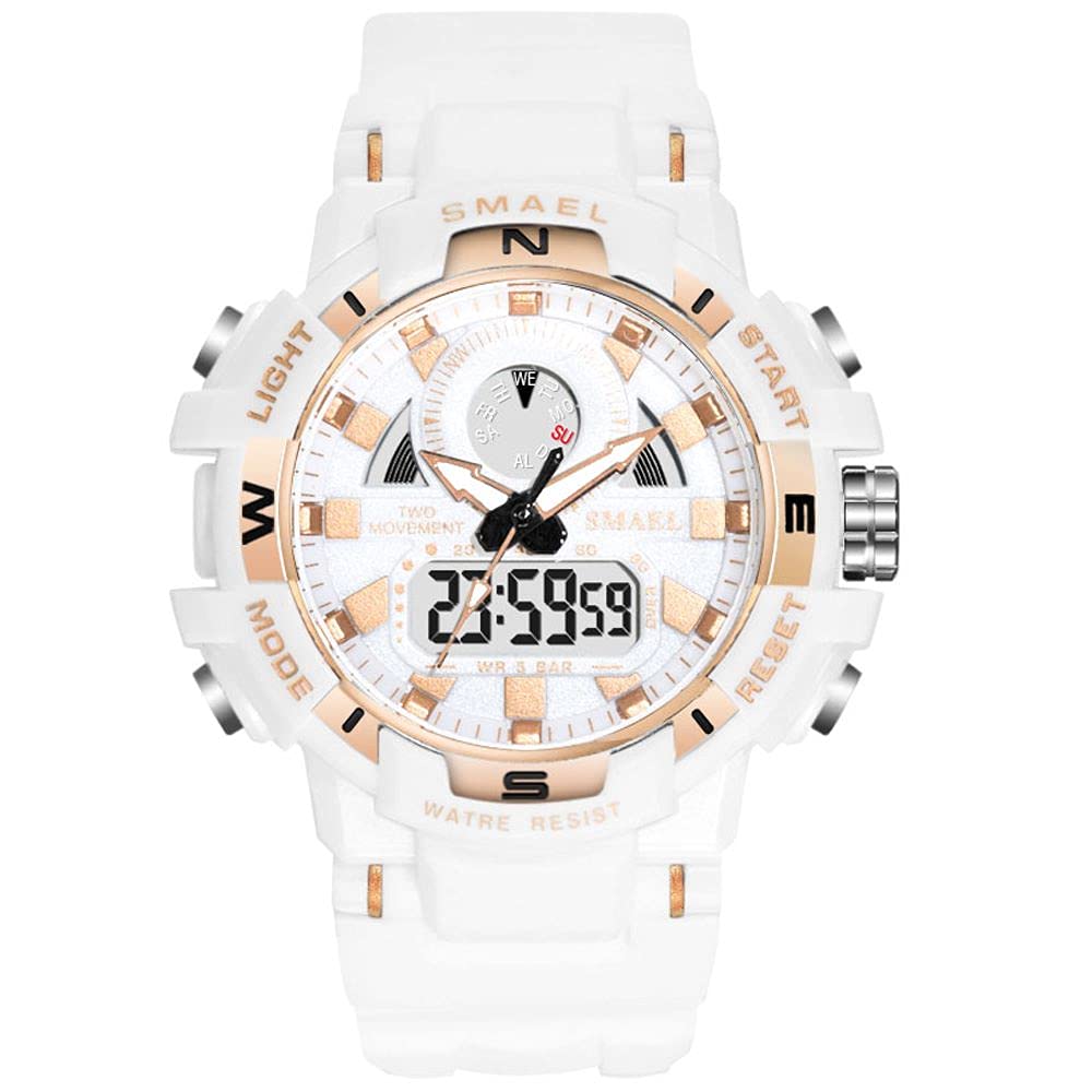 Waterproof Women's Sports Digital Analog Watch - Stylish Fitness Tracker Wristwatch for Running, Swimming & Outdoor Activities