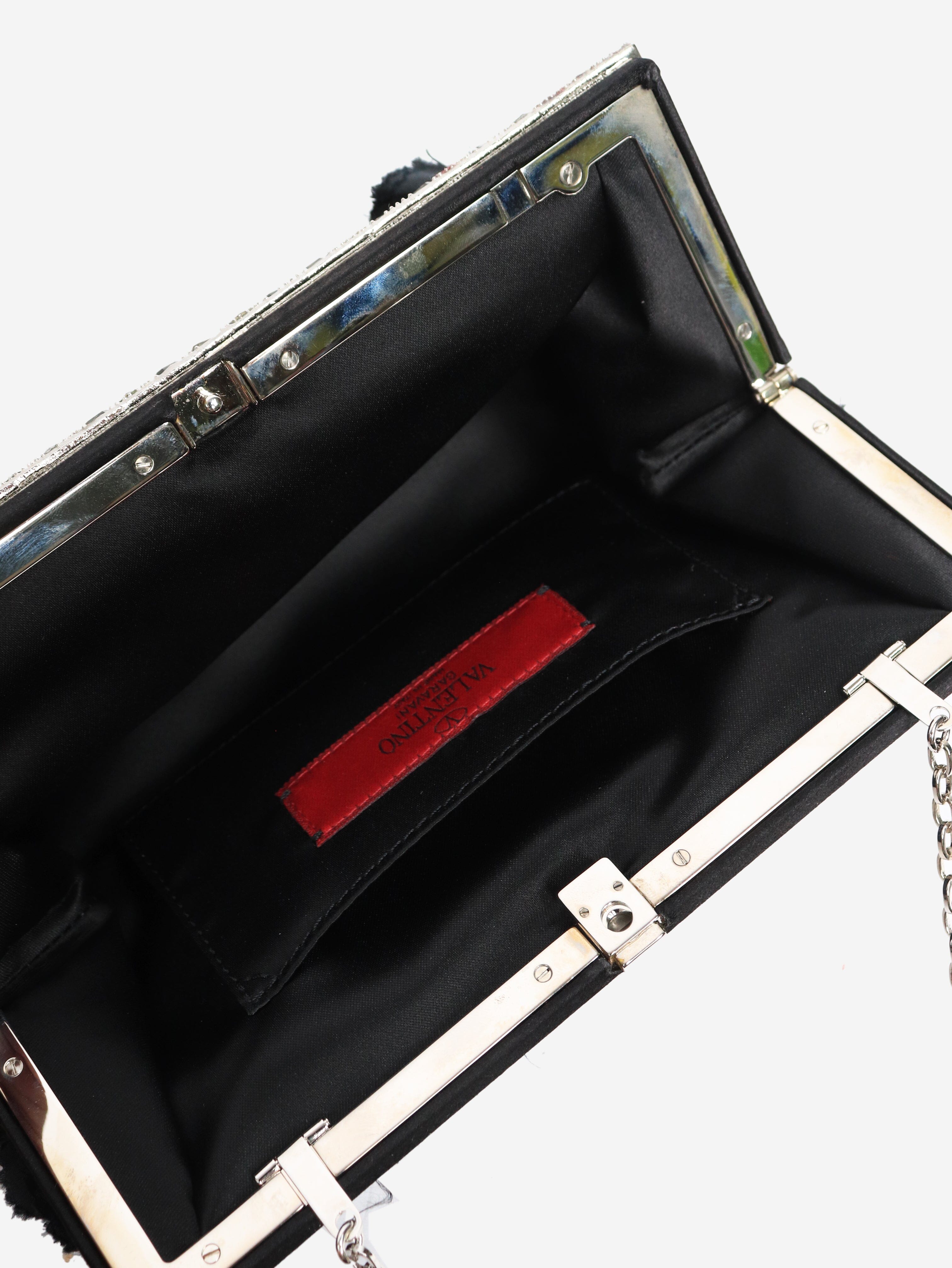 Elegant Black Bejeweled Rose Shoulder Bag for Women - Perfect for Evening Parties, Weddings & Special Occasions