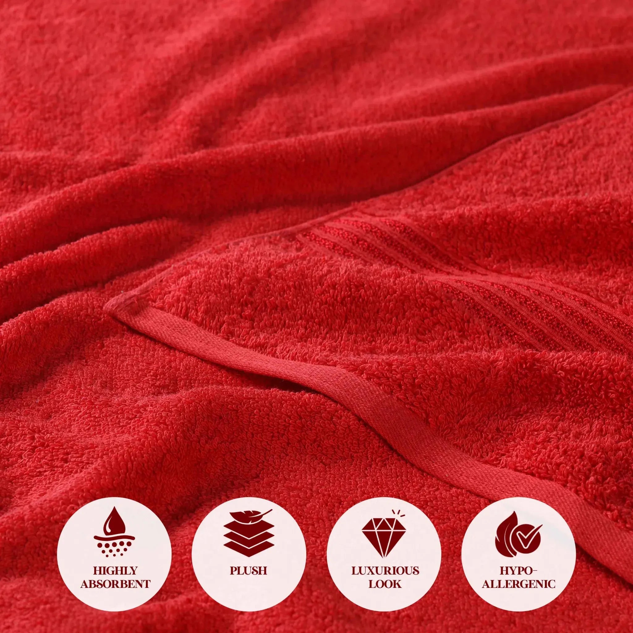 Premium Egyptian Cotton Bath Towels Set of 4 - Ultra Soft & Highly Absorbent Luxury Towels for Spa, Hotel & Home Use