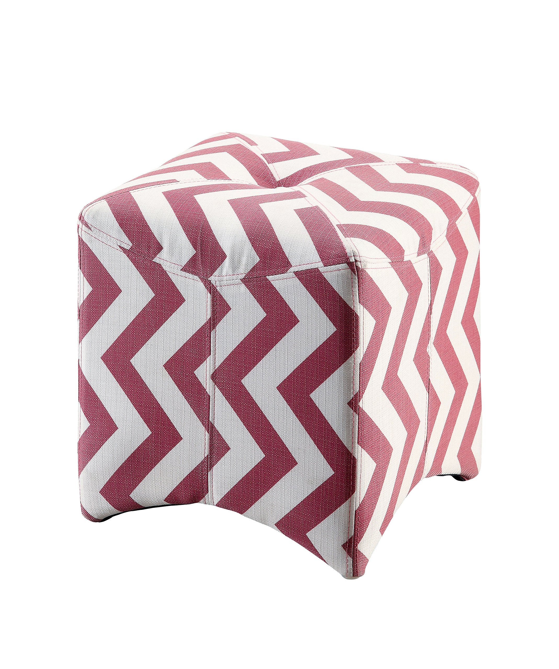 Furniture of America Willy Chevron Ottoman Table - Red Coffee Table with Storage, Modern Living Room Furniture for Small Spaces | Perfect for Home, Office & Dorm Decor