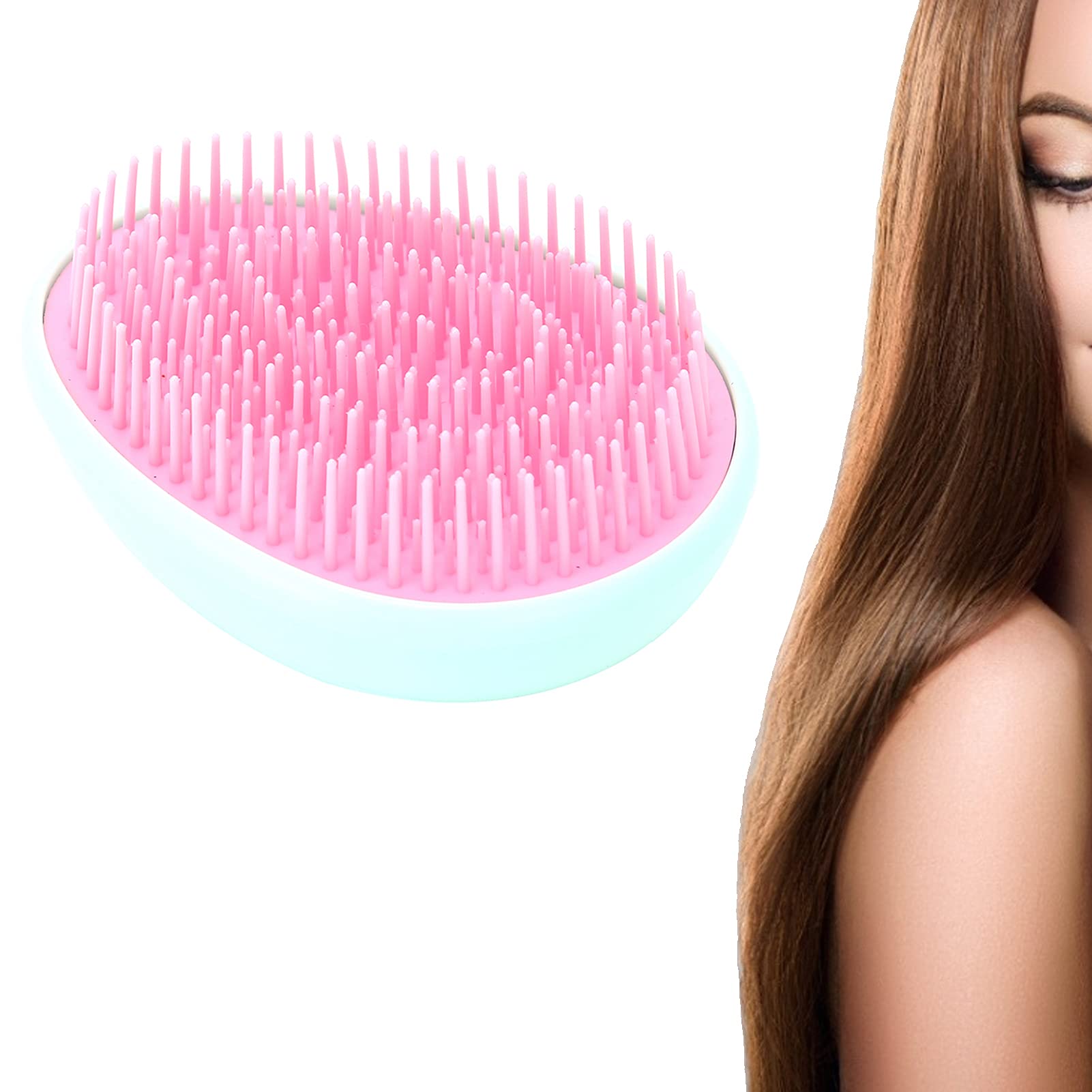 Egg Shape Hair Brush - Soft Silicone Scalp Massager & Comfortable Hair Comb for Stress Relief, Portable Mini Brush for Home, Office & Salon Use - Perfect for Relaxation, Travel & Daily Hair Care