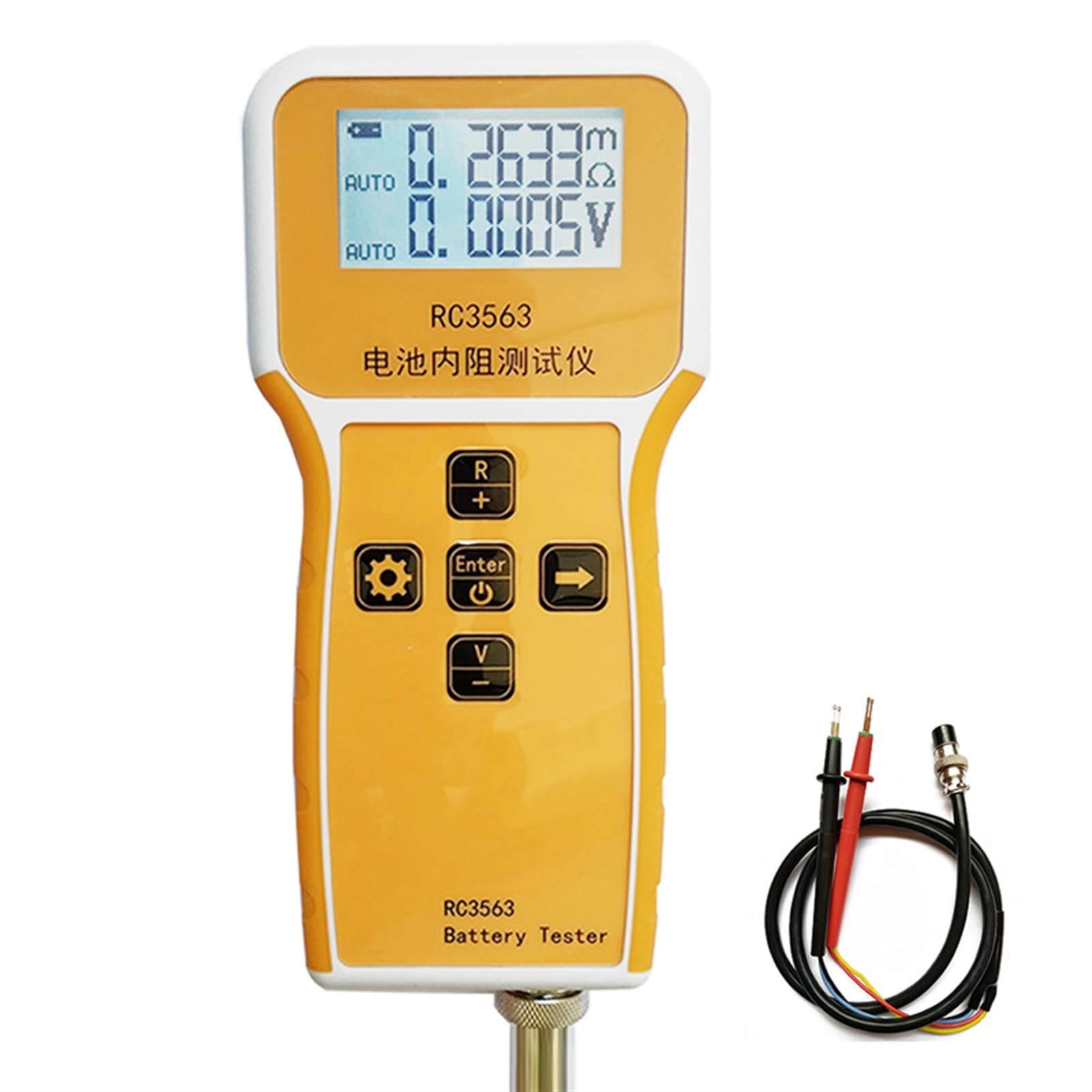 High-Precision RC3563 Battery Tester with True 4-Wire AC Technology - Internal Resistance Detector for Lithium, Lead Acid & Car Batteries - Ideal for Vehicles, Heavy Duty Trucks & Power Equipment Maintenance