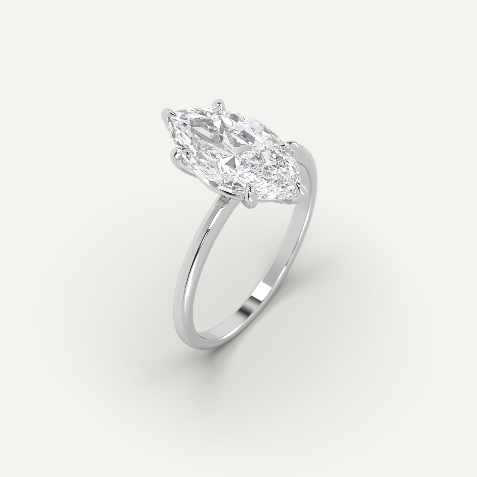 3 Carat Marquise Cut Diamond Ring – 14K White Gold Engagement Ring for Women, Perfect for Proposals, Anniversaries & Special Occasions
