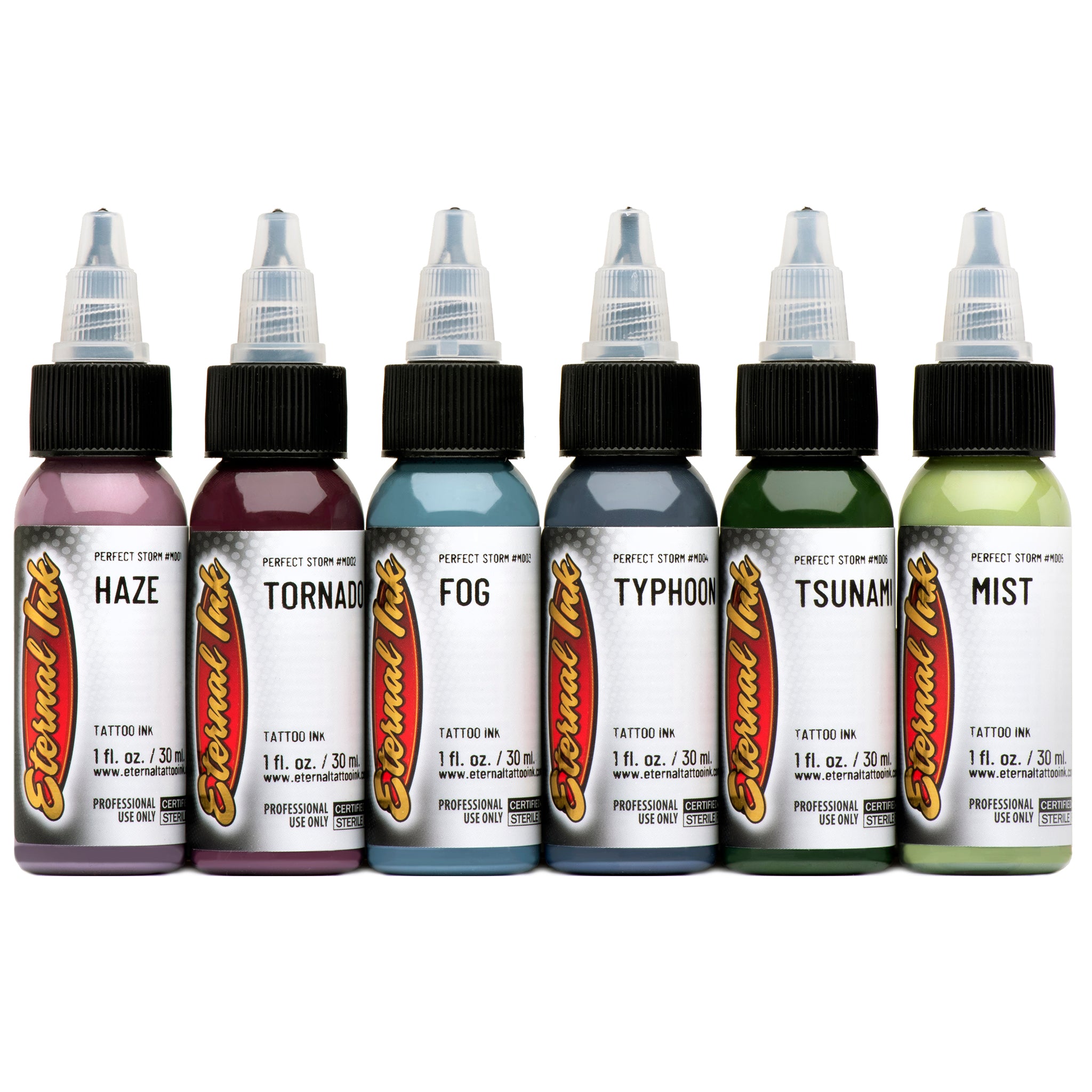 Eternal Tattoo Ink - Mike Devries Perfect Storm Professional Tattoo Ink Set for Artists - High Pigment, Vibrant Colors for Tattooing, Body Art & Permanent Makeup