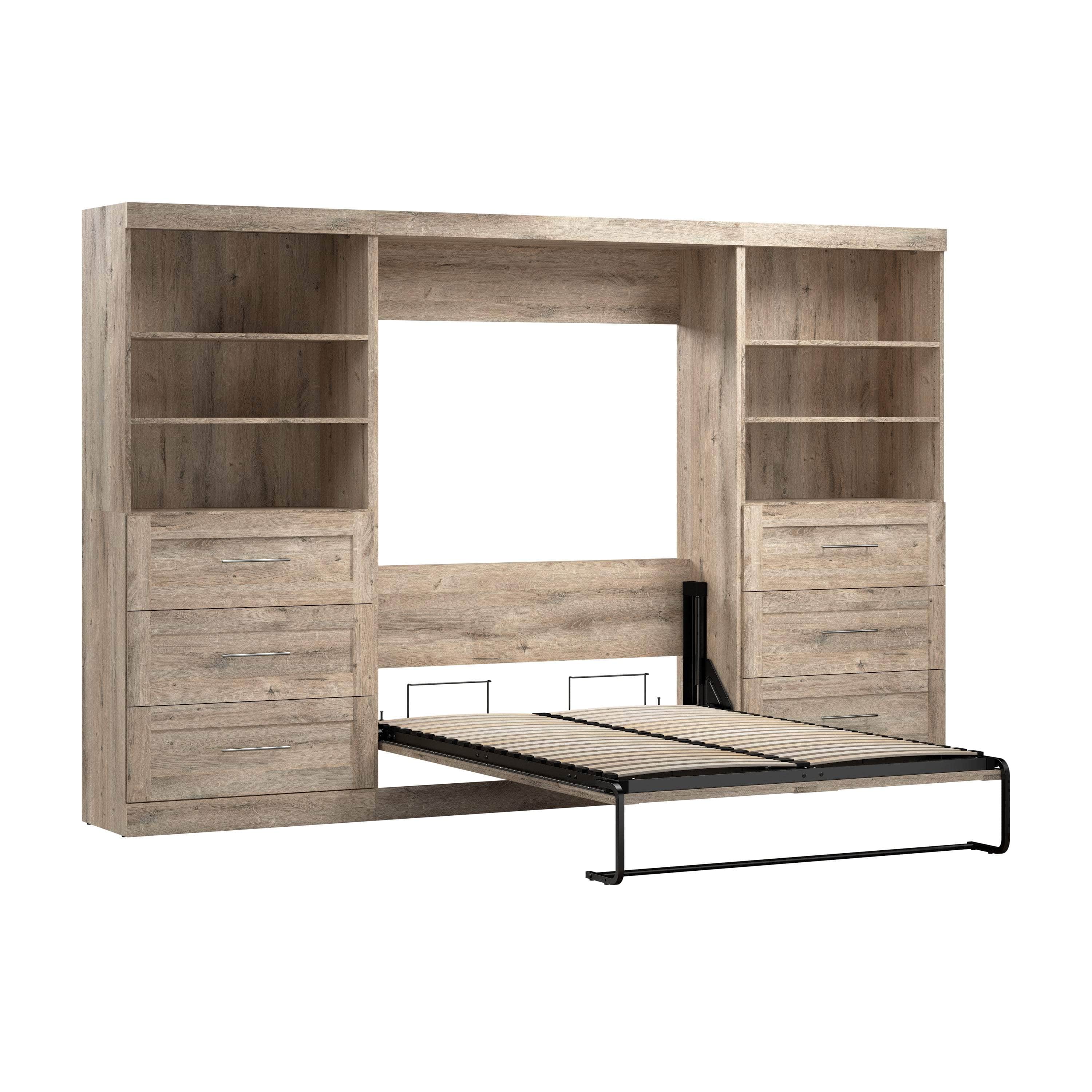 Pur Full Murphy Wall Bed with 2 Storage Units & Drawers (131
