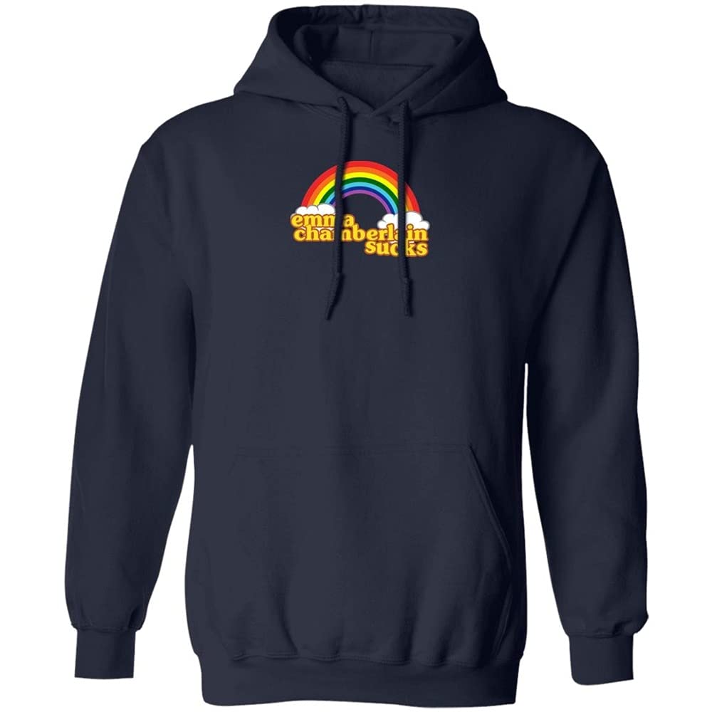 Emma Chamberlain Rainbow Hoodie - Unisex Long Sleeve Sweatshirt for Men & Women | Couple Matching Outfits | Streetwear, Casual Wear & Gift Idea