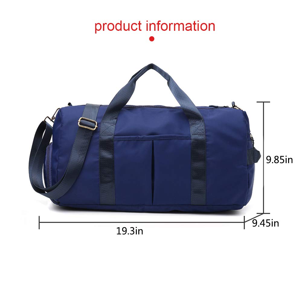 Waterproof Sports Gym Bag with Shoe Compartment & Wet Pocket - 29L Duffle Travel Bag for Men & Women (Blue) - Perfect for Gym, Travel & Sports Activities