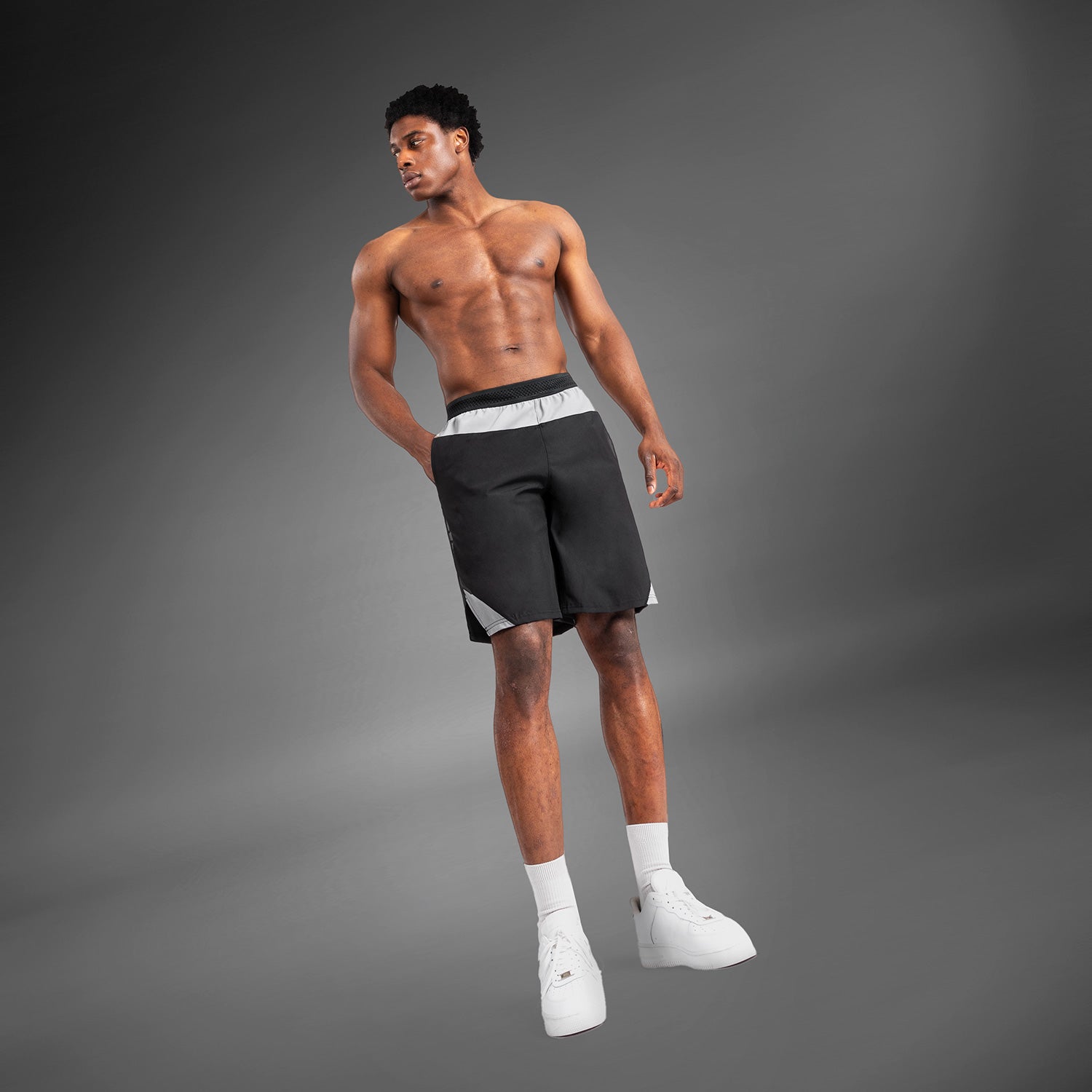 Venum Tempest Men's Training Shorts - Breathable MMA & Gym Workout Shorts for Men - Black/Grey - Perfect for Boxing, MMA, and Fitness Training