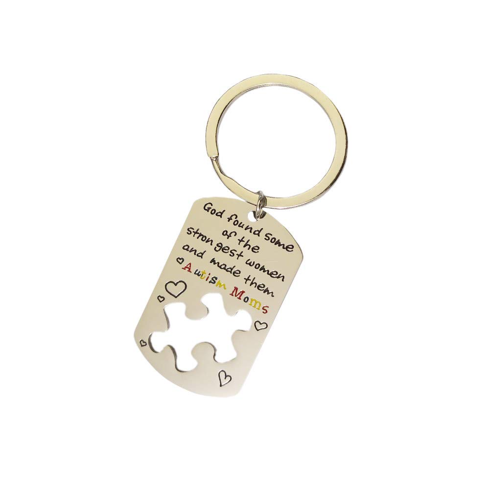 Autism Awareness Keychain for Mom - Puzzle Piece Charm Jewelry Gift for Mothers, Birthday, Christmas | Special Needs Support & Daily Encouragement