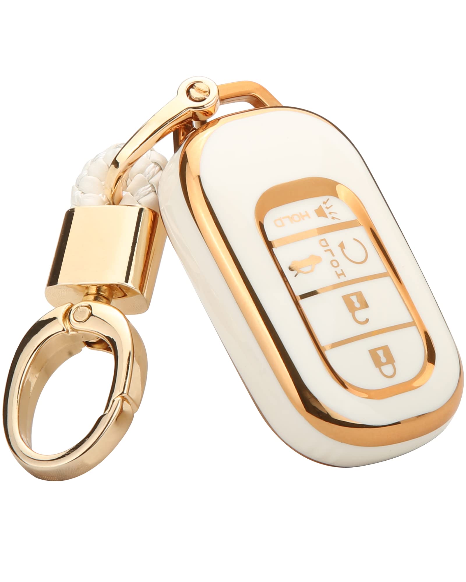 2022 Honda Key Fob Cover with Gold Keychain - Compatible with Accord, Civic, CRV, Pilot, Odyssey - Smart Remote Key Case Protector - Perfect for Car Key Protection & Style Enhancement