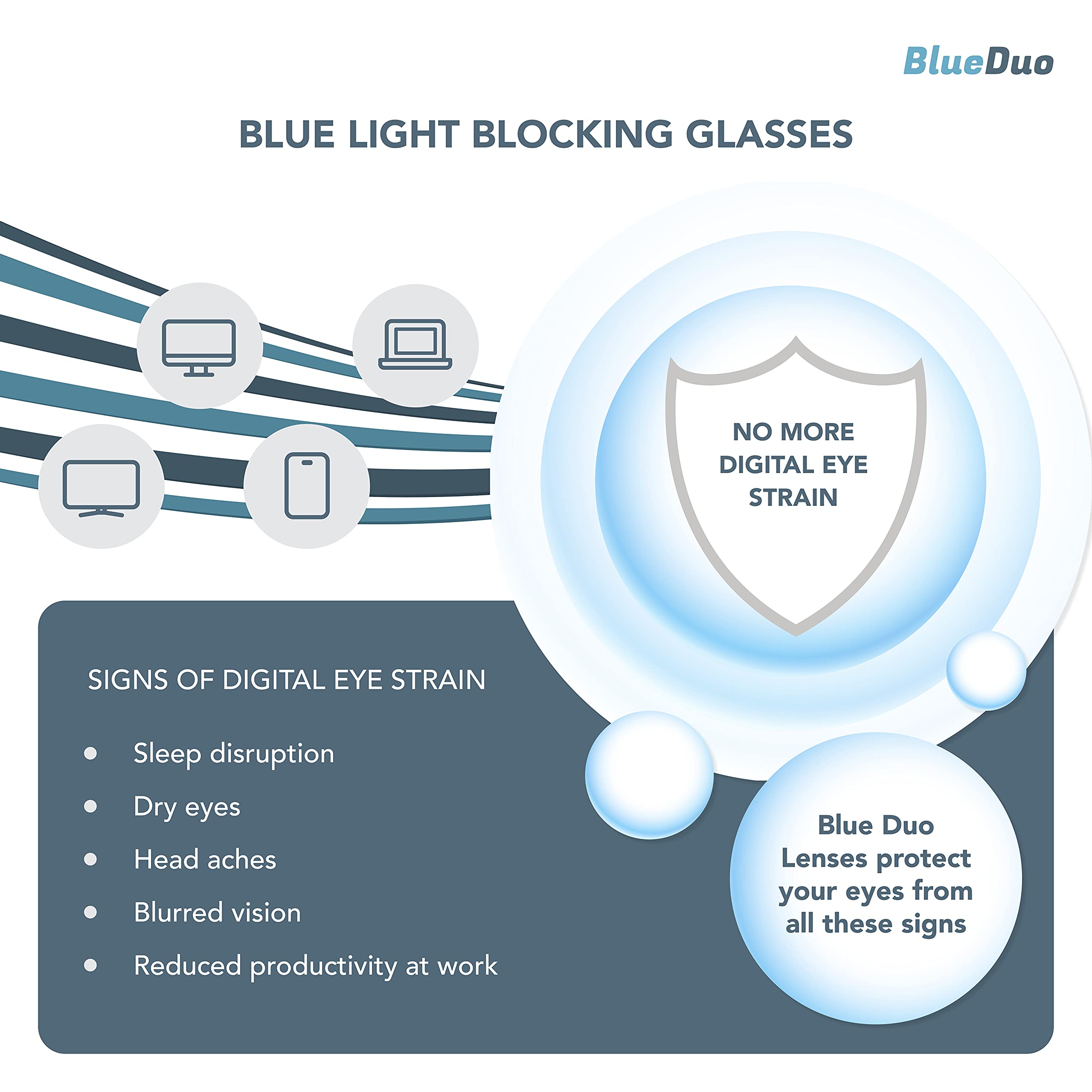 Premium Blue Light Blocking Glasses for Women & Men - Anti Glare Square Computer Glasses with Magnetic Clip-On Sunglasses for Driving, Gaming & Office Work