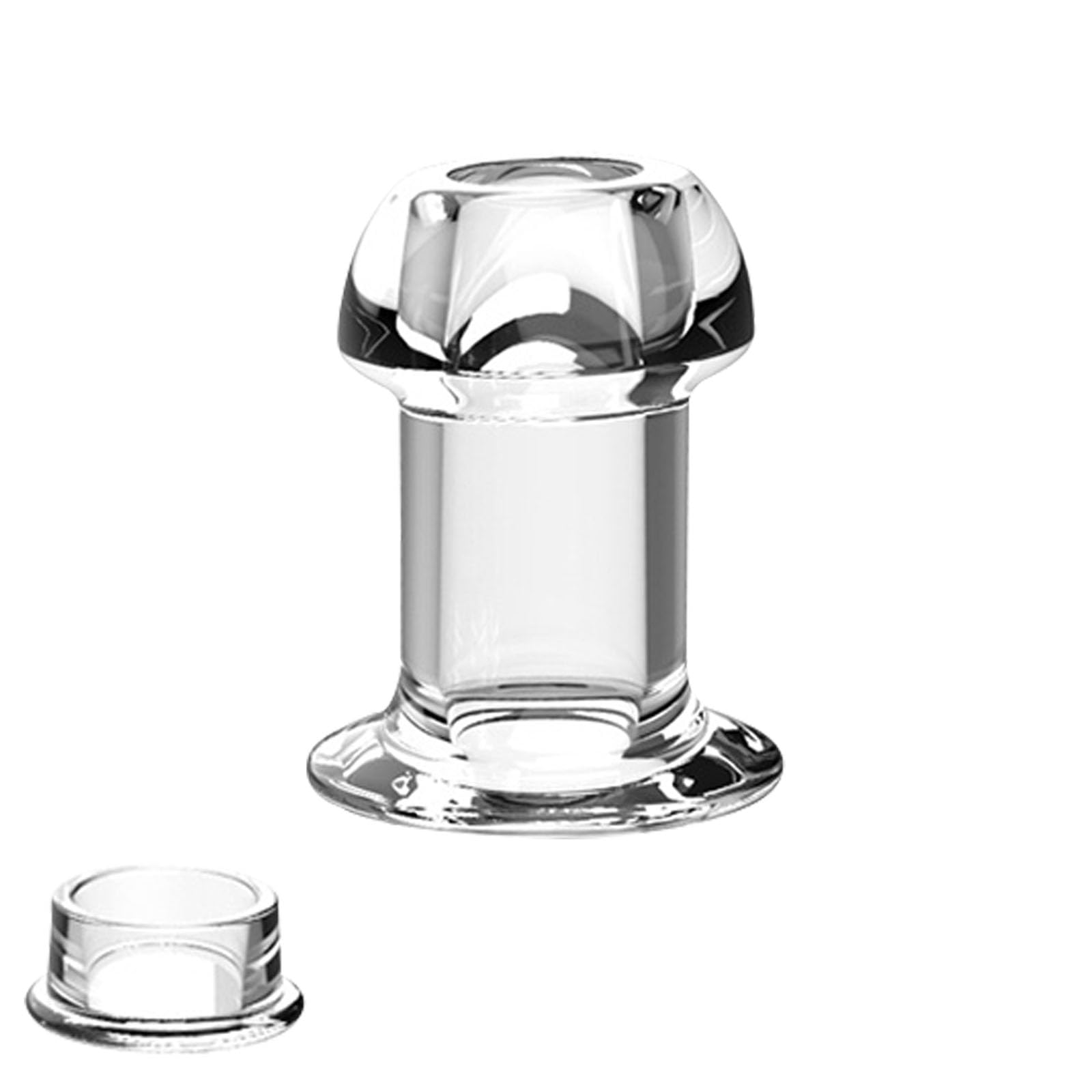 AMAZBEE Transparent Hollow Anal Plug with Expansion Speculum, Wide Base Vaginal Dilator, Enema Anal Tunnel Sex Toy for Women & Men (Small) - Perfect for Solo Play, Couples & BDSM Exploration