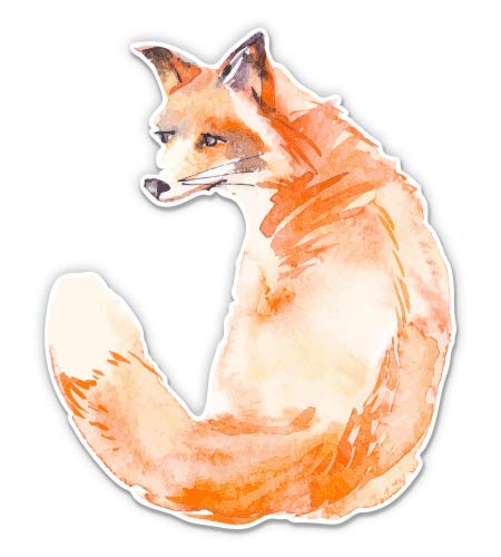 Waterproof Fox Watercolor Vinyl Sticker - 12 Inch Decal for Laptops, Water Bottles & DIY Crafts | Cute Animal Art Decoration