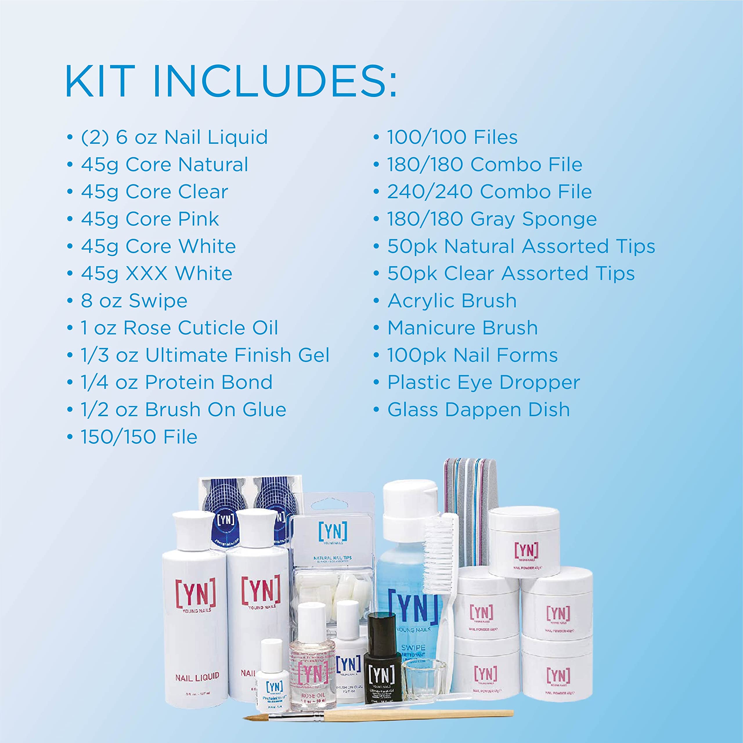 Young Nails Professional Kit - Complete Home Manicure Set for Beginners & Nail Artists | DIY Gel Polish, Acrylic Nails & Nail Art Tools | Perfect for Salon, Home Spa & Gift Giving