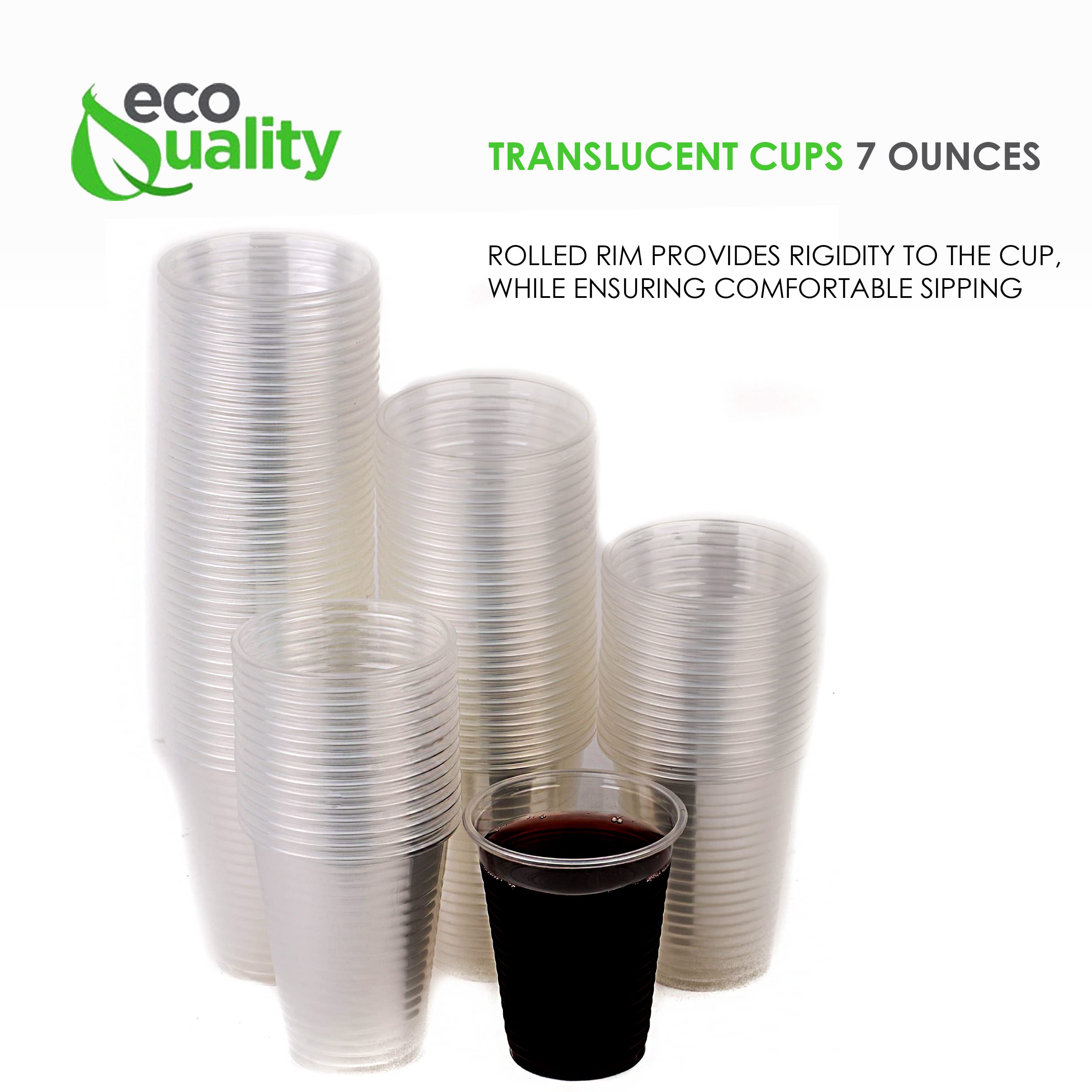 7oz Clear Plastic Cups - Disposable 7 Ounce Party Cups for Cold Drinks, Soda, Water - Bulk Pack of 2400 Cups for Weddings, Events, Office & Home Use - Perfect for Parties, BBQs, Picnics & Takeout