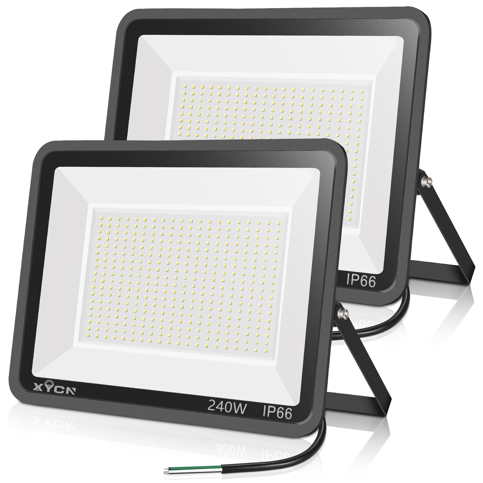 2 Pack 240W LED Flood Lights, 100-277V IP65 Waterproof, 5000K Daylight White, 1700W Equivalent 36500LM Super Bright - Commercial & Outdoor Lighting for Stadiums, Backyards, Parking Lots, Warehouses, and Sports Fields