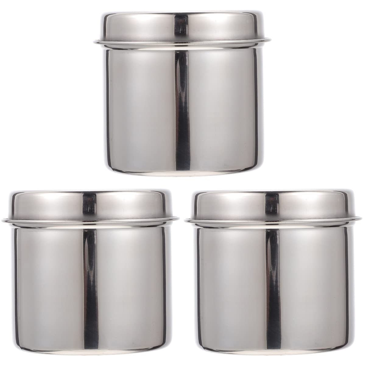 Healifty 3-Piece Stainless Steel Bathroom Organizer Set - Airtight Vanity Canisters for Cotton Swabs, Pads & Balls | Perfect for Bathroom Countertop, Makeup Station & Salon Organization