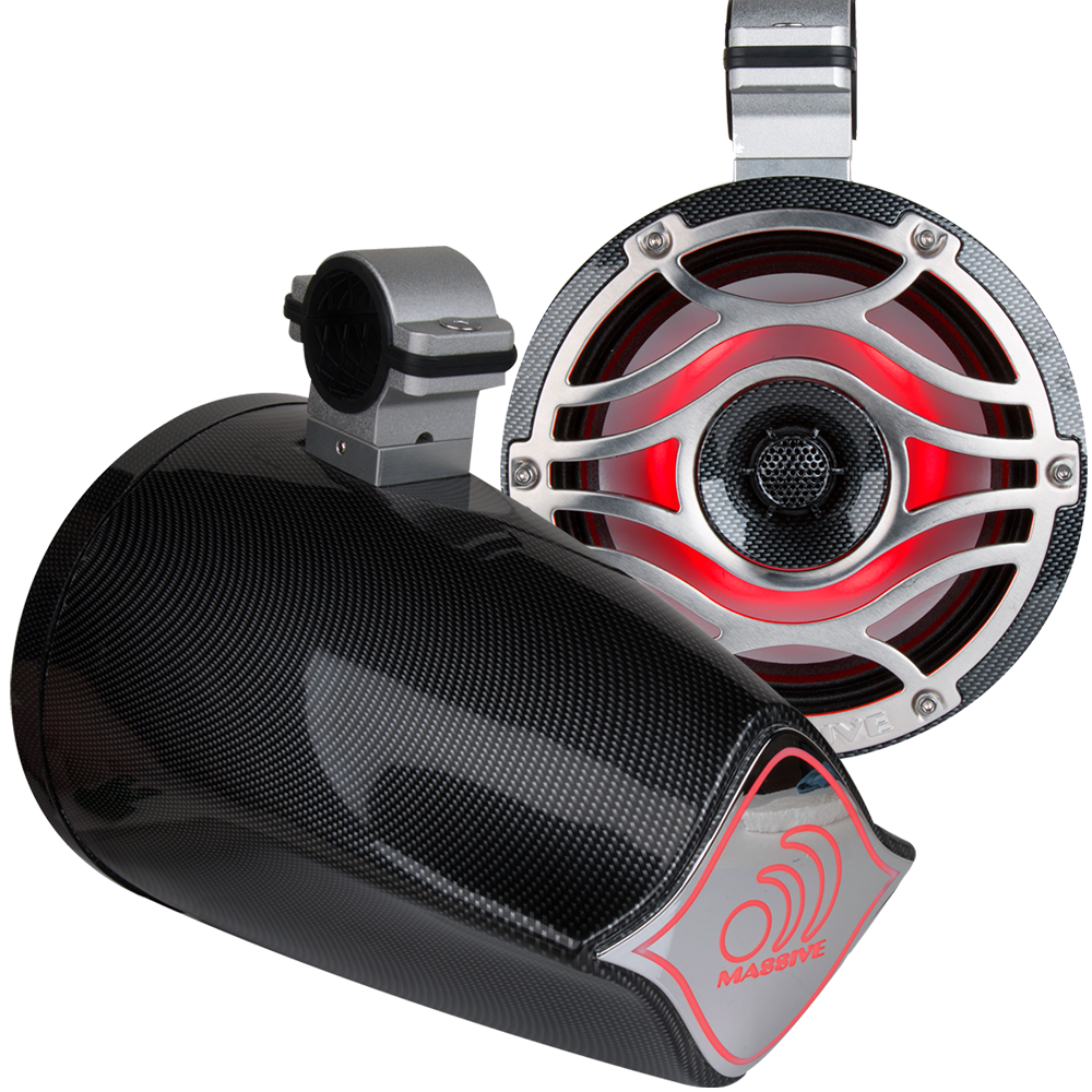 6.5 Inch 200W Marine Tower Coaxial LED Speakers - Waterproof Boat Audio System for Outdoor Boating, Fishing, and Water Sports
