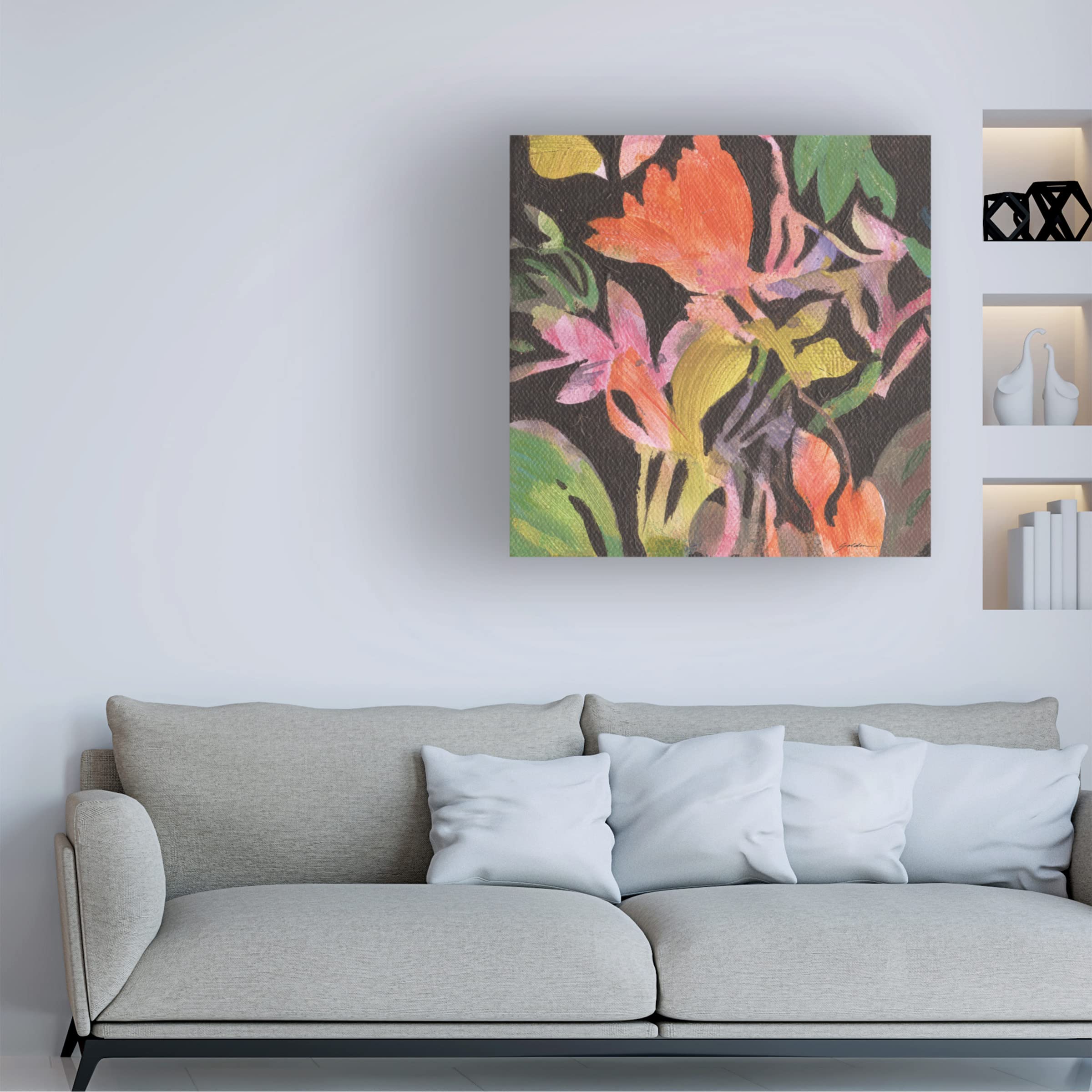 Trademark Fine Art 'Across the Night 1' Canvas Wall Art Print by Sheila Golden - Modern Abstract Painting for Living Room, Bedroom & Office Decor