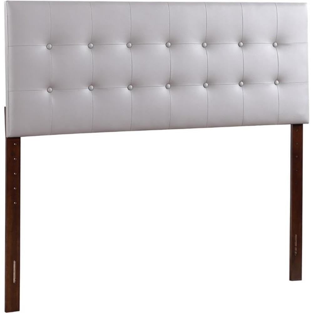 Glory Furniture Super Nova Faux Leather Upholstered Full Headboard in Light Gray - Modern Bed Frame Headboard for Master Bedroom & Guest Room Decor