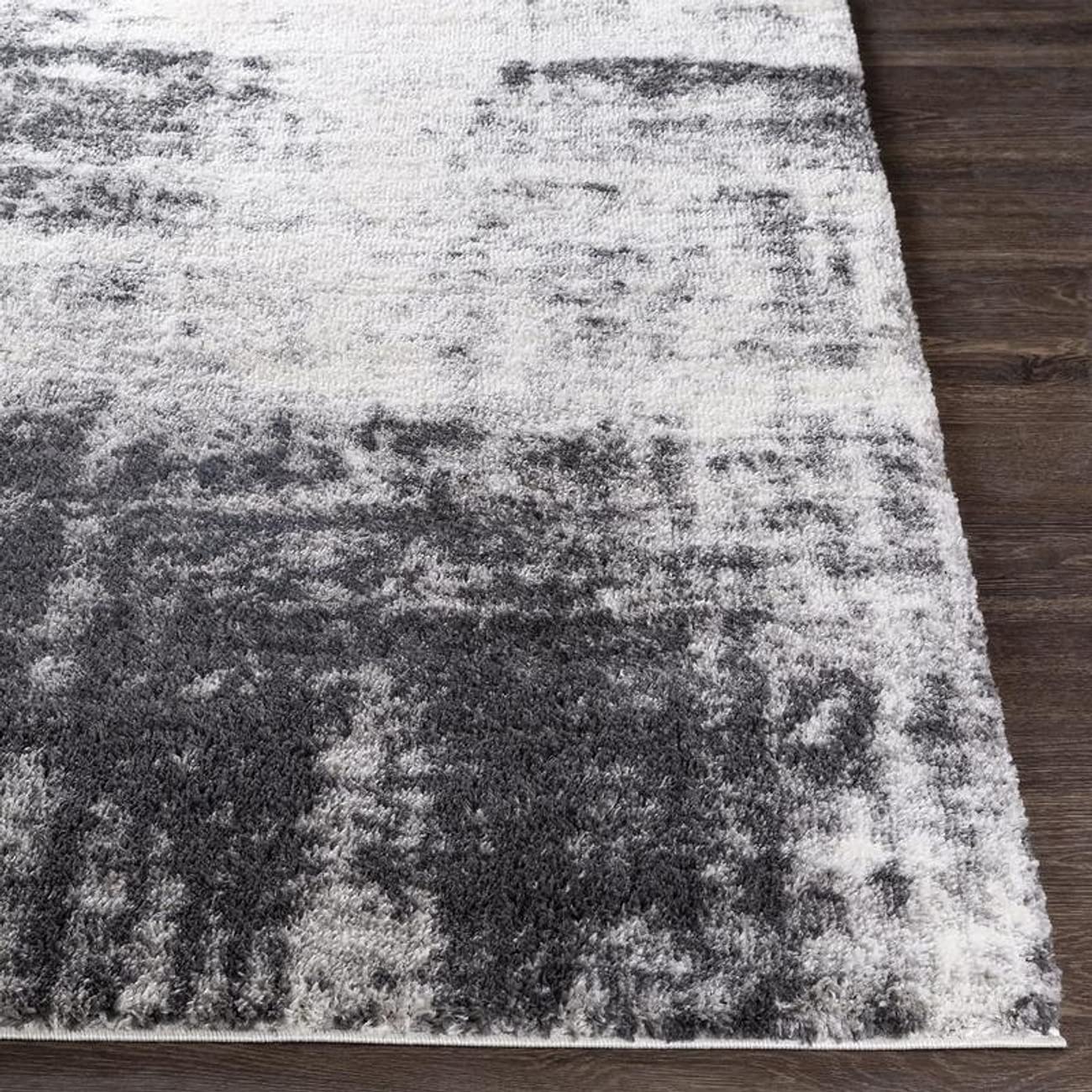 Mark&Day 8x10 Jisp Modern Shag Area Rug - Soft Charcoal Gray & White Beige Black Carpet for Living Room, Bedroom, Kitchen - 7'10