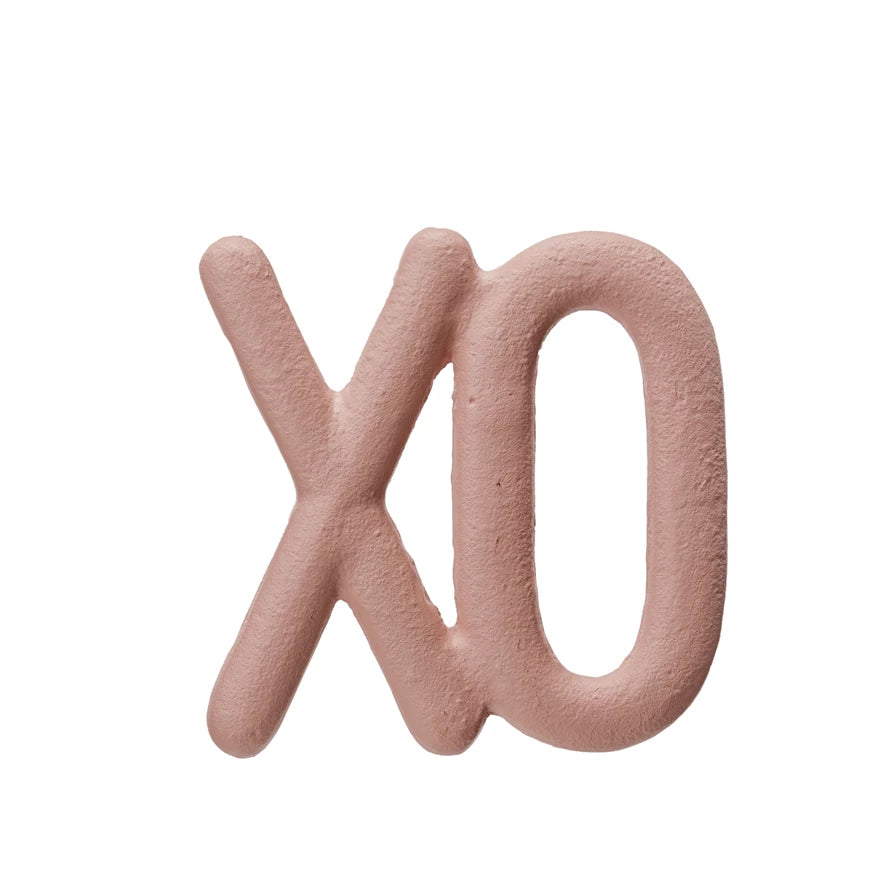 XO Pink Cast Iron Trivet - Heat Resistant Kitchen Trivet for Hot Pots & Pans - Decorative Tabletop Protector for Dining & Serving - Perfect for Thanksgiving, Christmas & Everyday Use