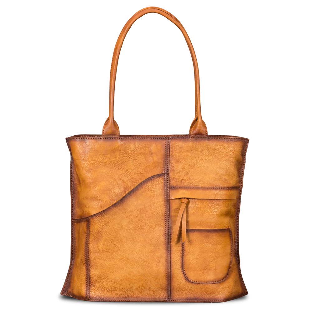 Genuine Leather Shoulder Bag for Women - Vintage Real Leather Tote Purse & Handbag with Top Handle - Perfect for Work, Travel & Everyday Use
