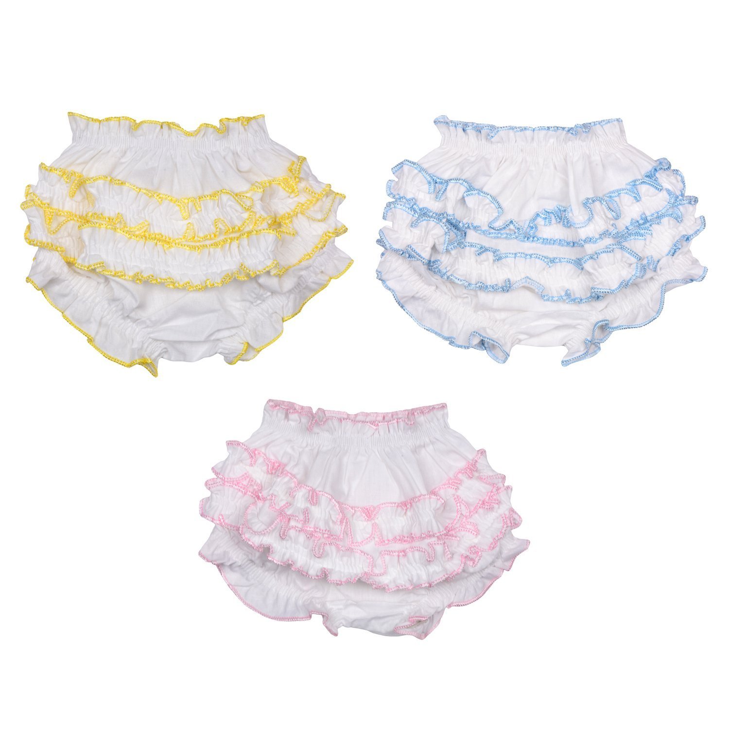 **GURU KRIPA Baby Girl Cotton Panty Set - 3-Piece Soft Fabric with Back Frill for Comfort & Style | Perfect for Daily Wear, Playtime & Special Occasions**