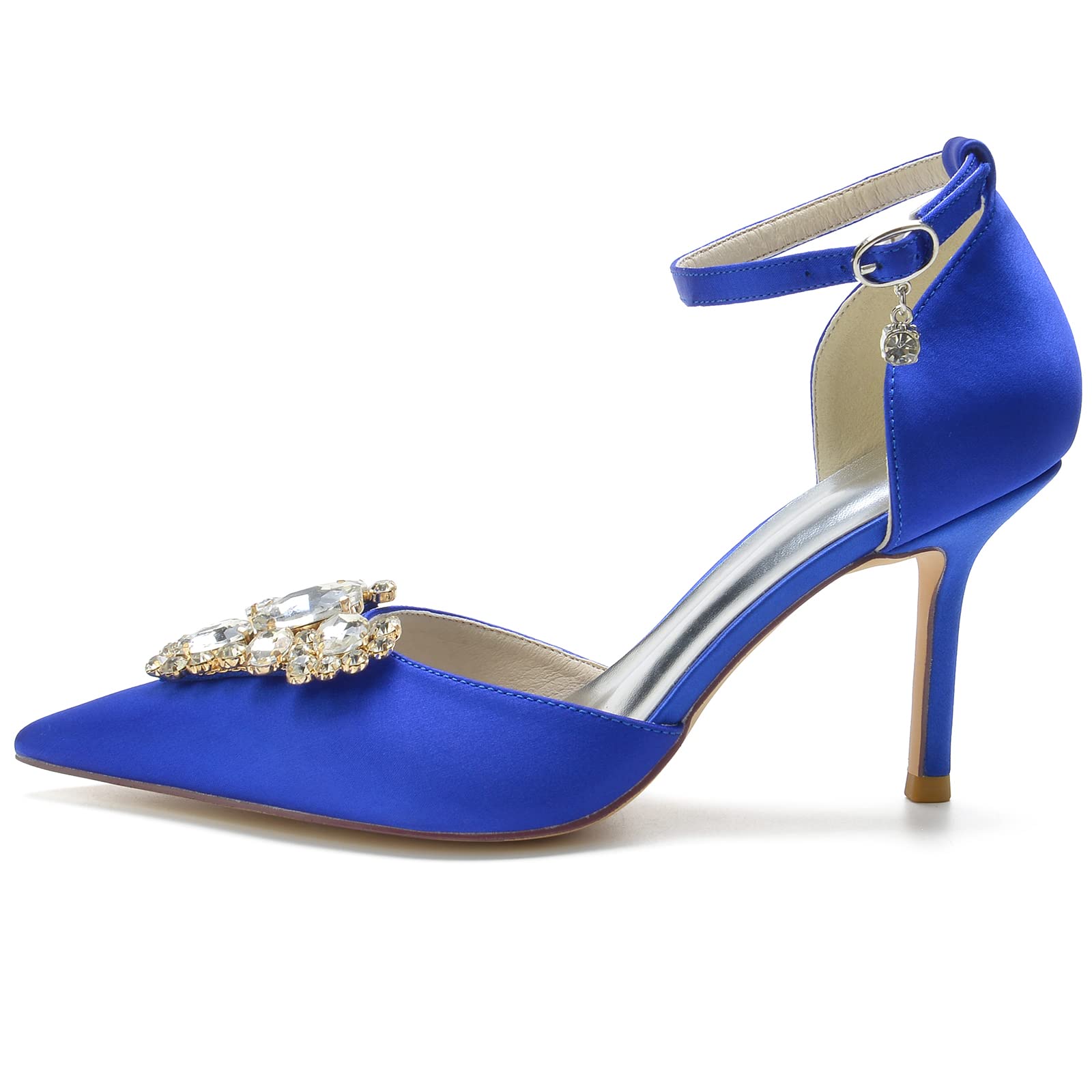 Sparkly Rhinestone Wedding Shoes for Bride – Elegant Pointed Closed Toe Heels for Wedding & Evening Dresses | Perfect for Bridal Ceremony, Reception & Formal Events