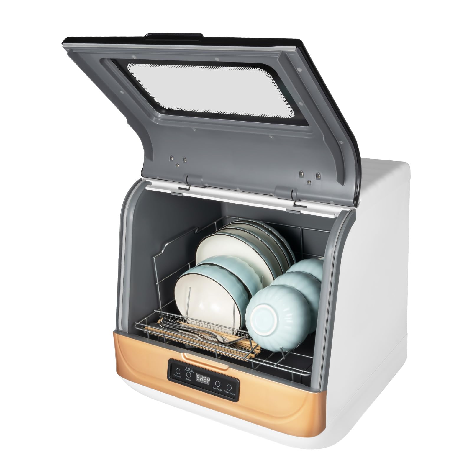 800W Portable Countertop Dishwasher - 3 Wash Modes & 2 Drying Methods, Compact Dishwasher for Small Apartments, Dorms, RVs - No Plumbing Required | Perfect for Kitchen, Studio, Camping & Tiny Homes