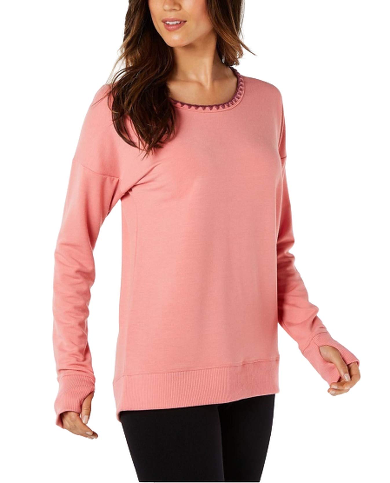 Ideology Women's Yoga Fitness Pullover Top - Breathable Workout Shirt for Yoga, Gym & Running - Pink XS - Comfortable Athletic Wear for Active Lifestyles