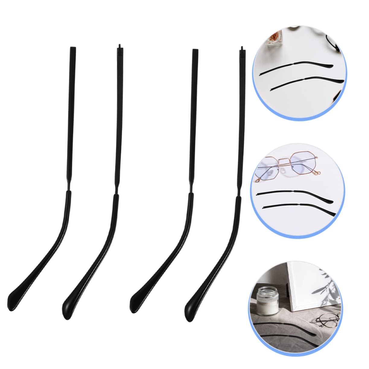 Baluue 2 Pairs Glasses Frame Arm Replacement Kit - Metal Hinge Repair Parts for Eyeglasses, Sunglasses & Reading Glasses | Perfect for Broken Frame Fix at Home, Office or Travel