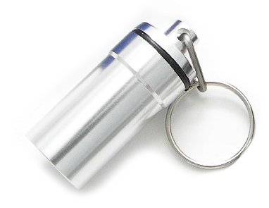 Large Silver Key Ring Pill Box - Portable Medicine Organizer for Travel, Work & Daily Use