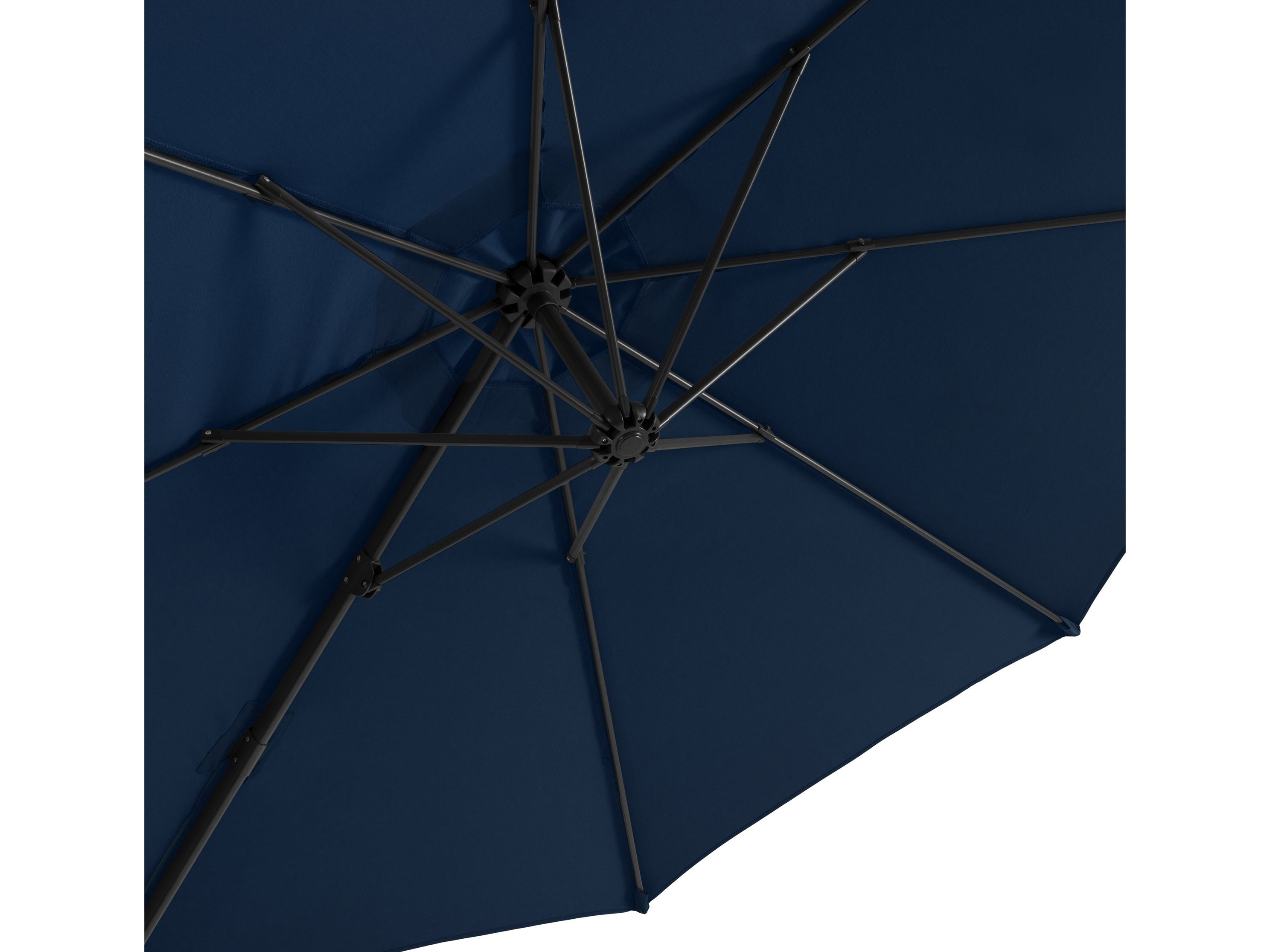 9.5ft Offset Patio Umbrella with 360 Degree Rotation - Navy Blue Outdoor Cantilever Umbrella for Poolside, Garden, and Deck Shade