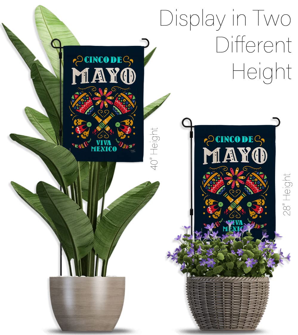Viva Mexico Garden Flag Set - Cinco de Mayo Party Decor for Outdoor & Yard