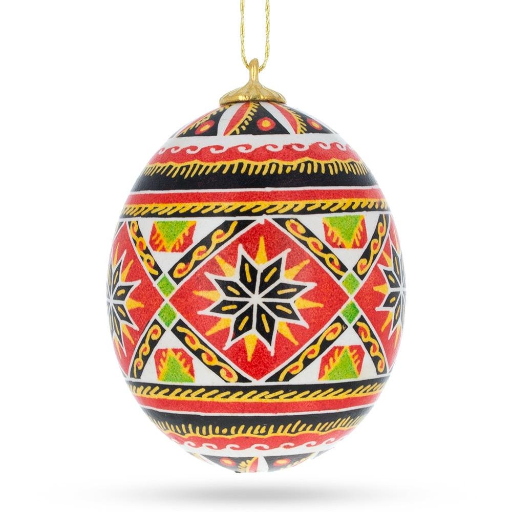 Authentic Hand-Painted Ukrainian Easter Egg Pysanka - Real Blown Eggshell Art - Perfect for Easter Decorations, Gift Giving & Home Display