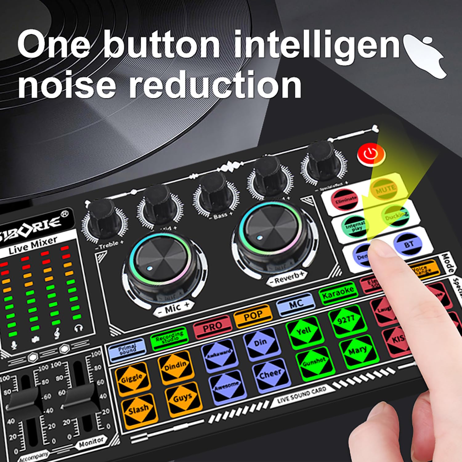 F999 Professional Podcast Equipment Bundle - Condenser Microphone, Audio Interface & Voice Changer for Streaming, Recording, YouTube, TikTok (Black) | Perfect for Home Studio, Live Broadcasts & Content Creation