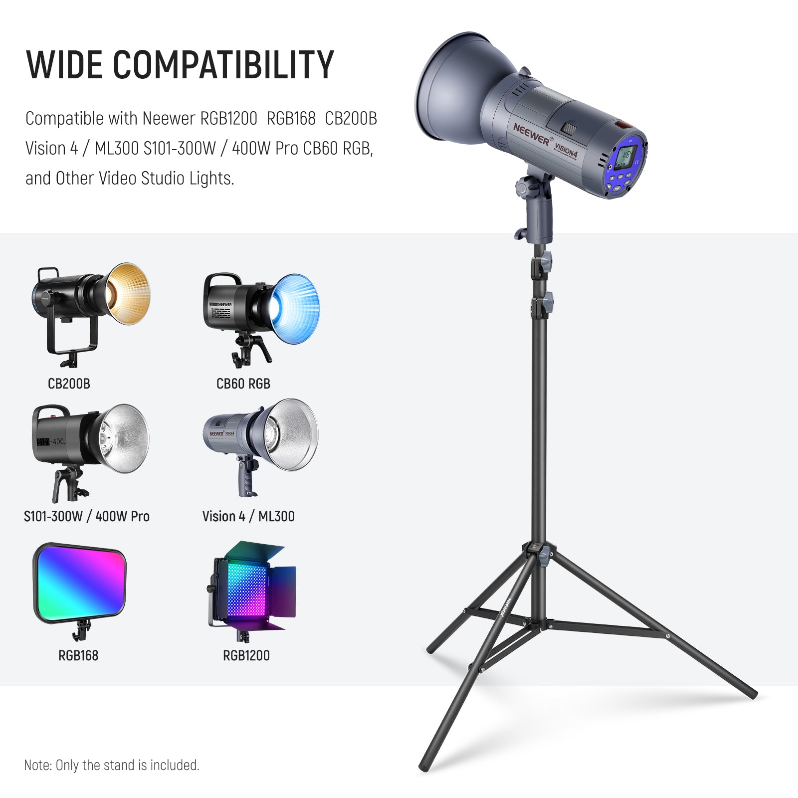 NEEWER ST 200 200cm Professional Photography Light Stand for Studio, Portrait, and Video Shooting - Heavy Duty Aluminum Tripod with Carrying Bag