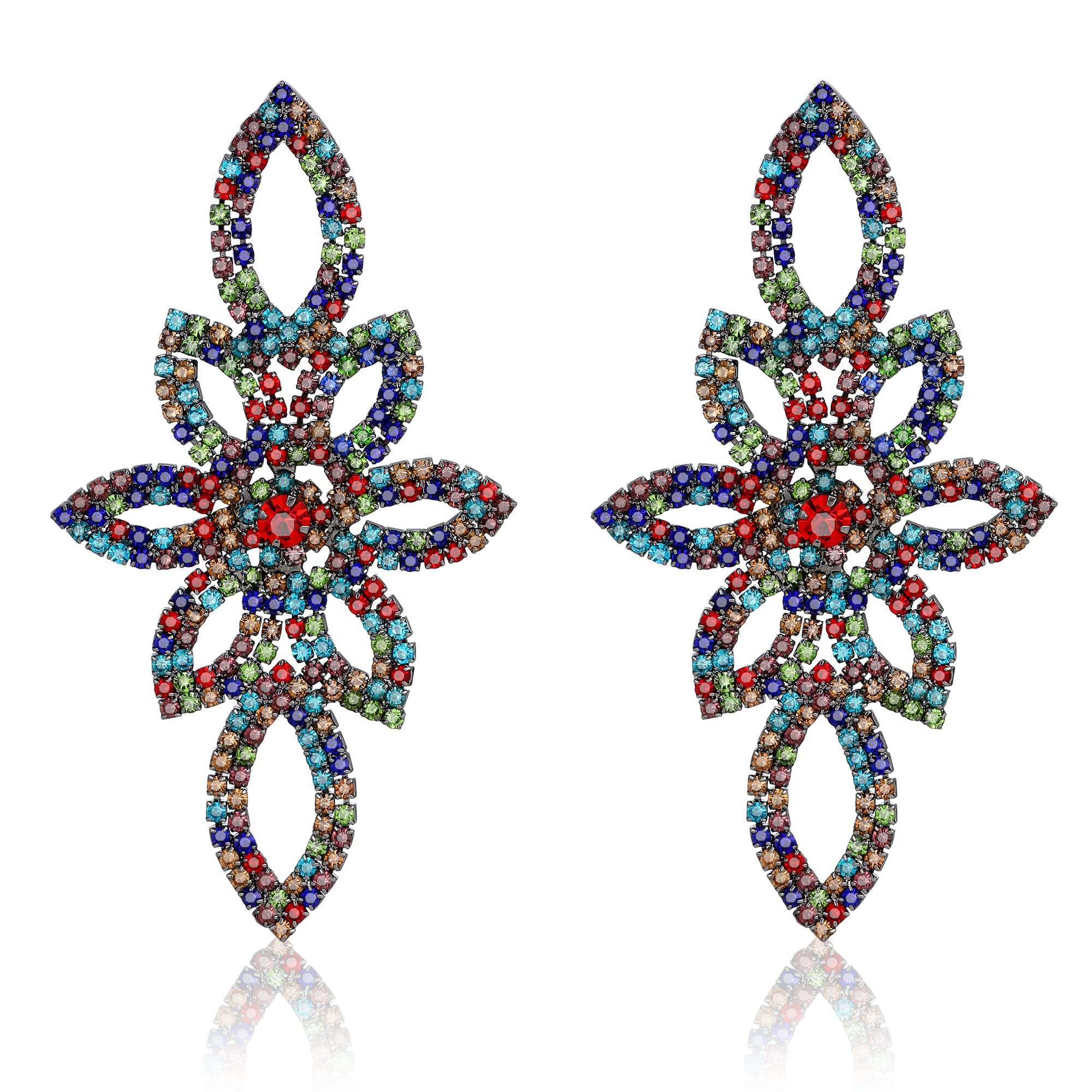 Sparkling Crystal Rhinestone Drop Dangle Tassel Earrings for Women | Long Bohemian Statement Earrings | Wedding, Party & Evening Wear Accessories | Elegant Tassel Dangle Earrings for Special Occasions