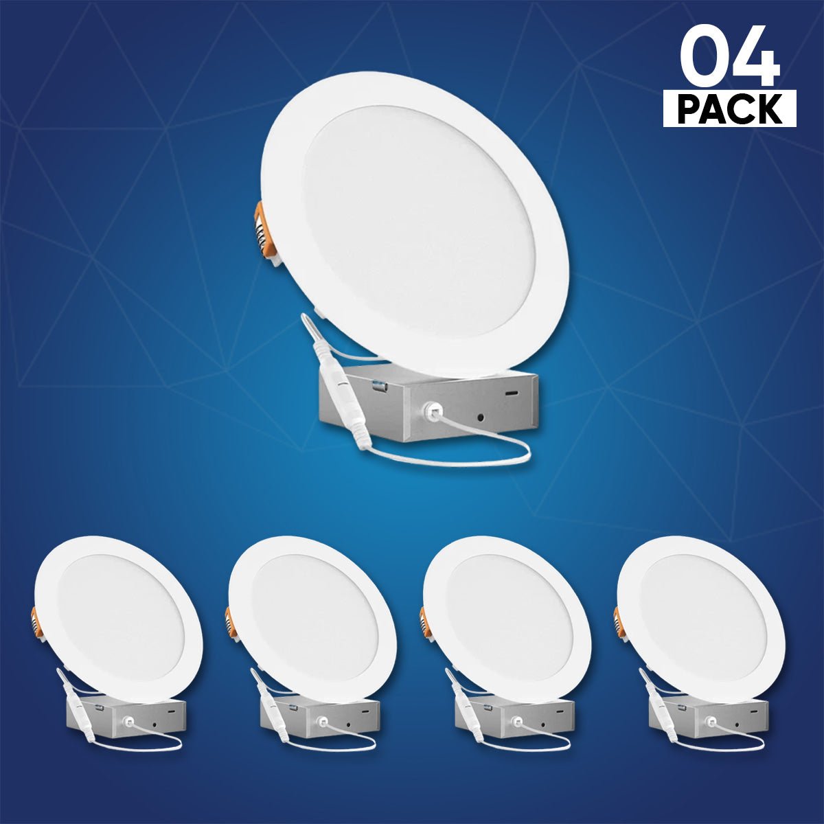 12W 6 Inch Ultra Thin LED Recessed Ceiling Light - 900LM, Dimmable Downlight with Junction Box, Damp Rated, ETL & Energy Star Certified - Perfect for Kitchens, Bathrooms & Living Rooms