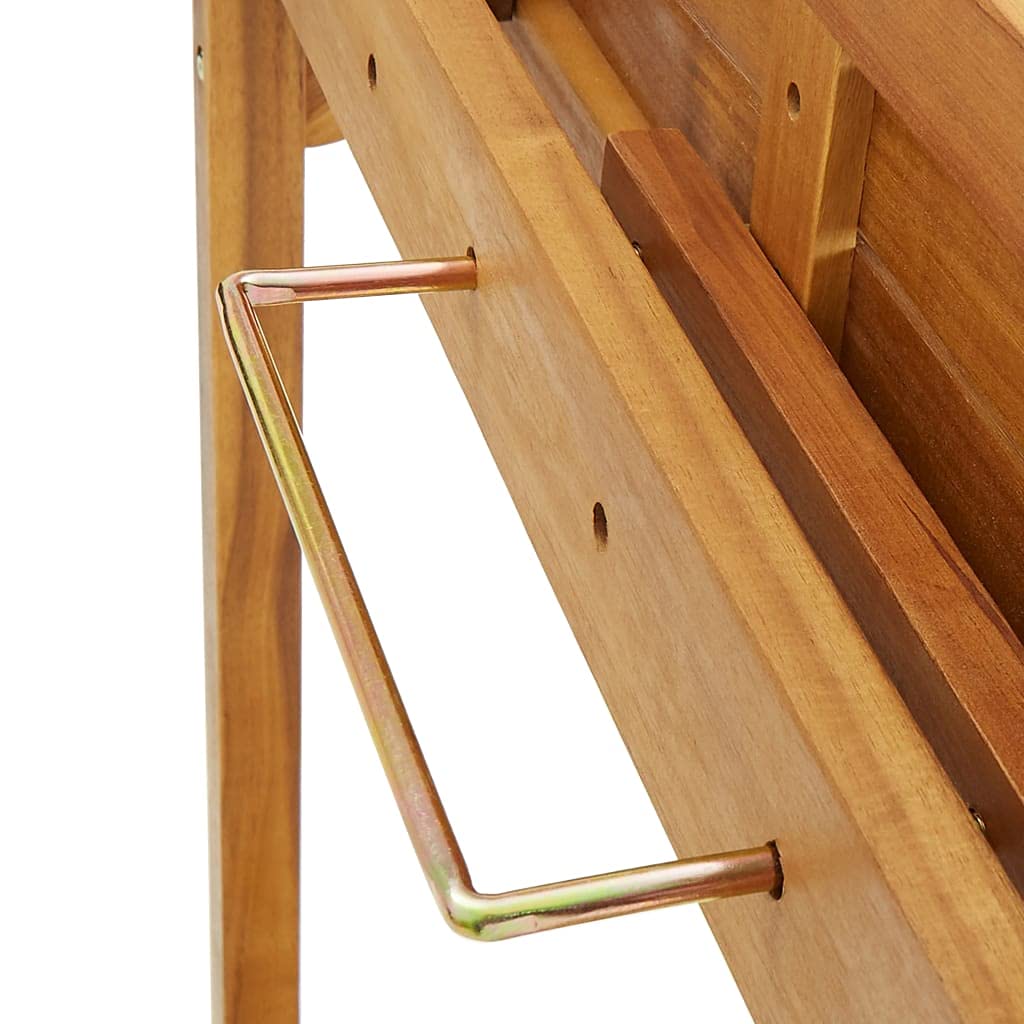35.4x14.6x48.2 Inch Solid Acacia Wood Multi-Purpose Table - Balcony Bar, Dining, Kitchen, Coffee & Bistro Table for Indoor/Outdoor Use in Dining Room, Living Room, Cafe & Patio