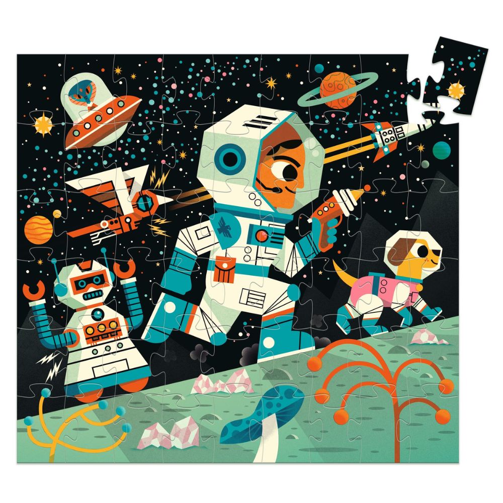 Djeco Silhouette Puzzles - Space Station Educational Toy for Kids | STEM Learning & Space Exploration Fun | Perfect for Home, Classroom & Gift Giving
